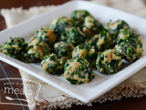 Spinach Balls - Appetizer - Once A Month Meals