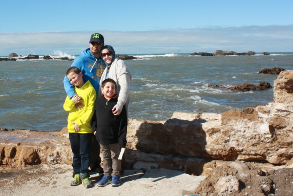 Amanda with her family in Essaouira Morocco