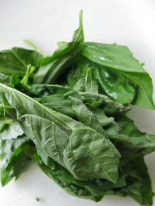 sliced diced fresh herbs basil