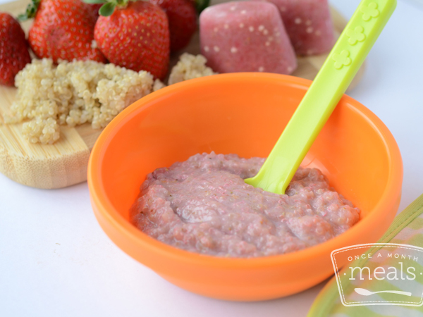 Baby Food: Quinoa with Strawberries | Once A Month Meals