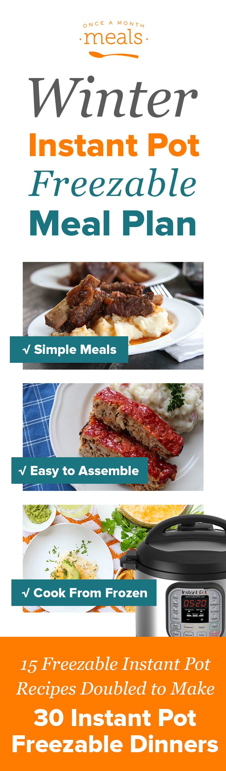 Winter Instant Pot Freezer Menu Vol. 5 Once A Month Meals