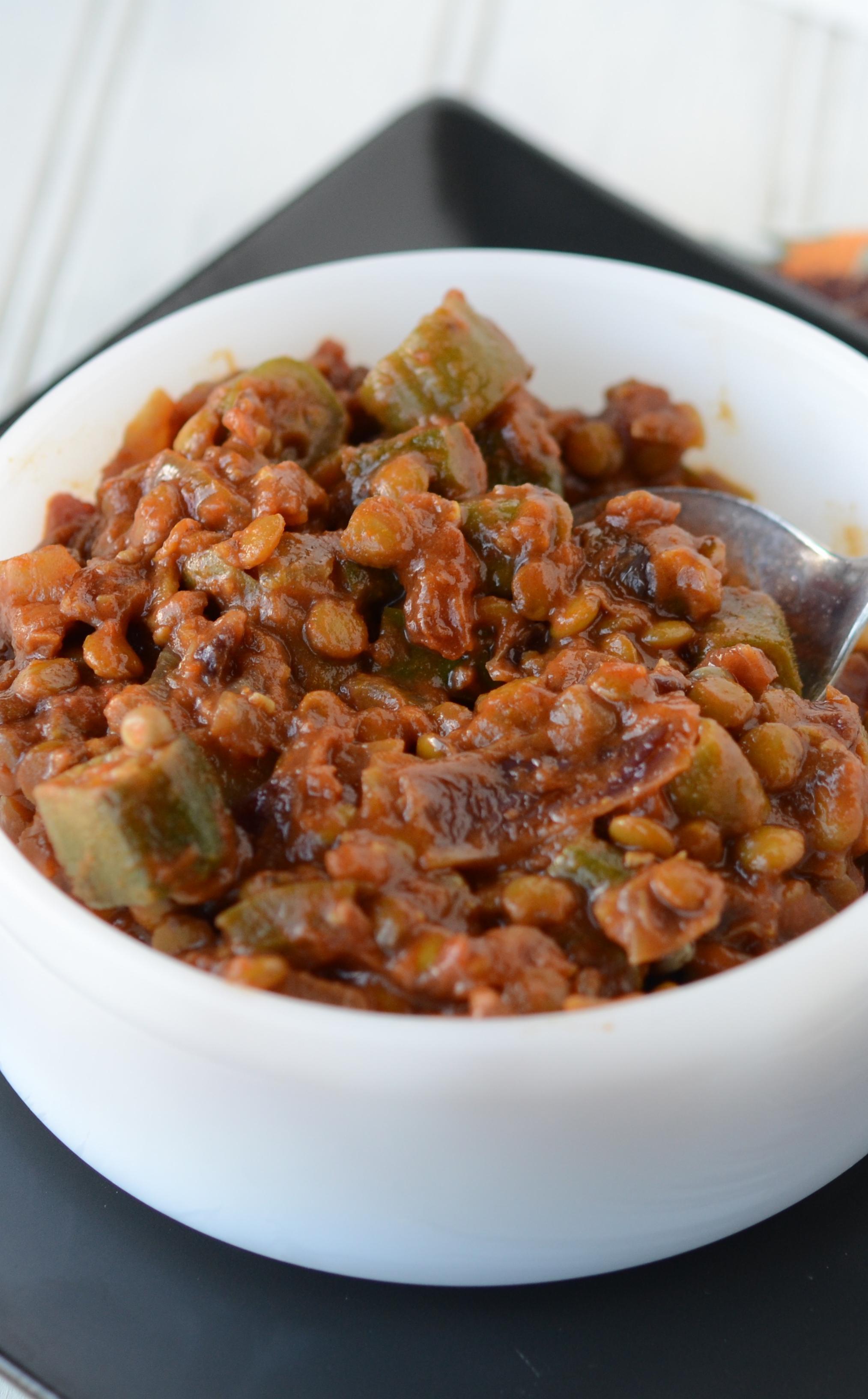 Instant Pot Lentil and Okra Curry Lunch Once A Month Meals