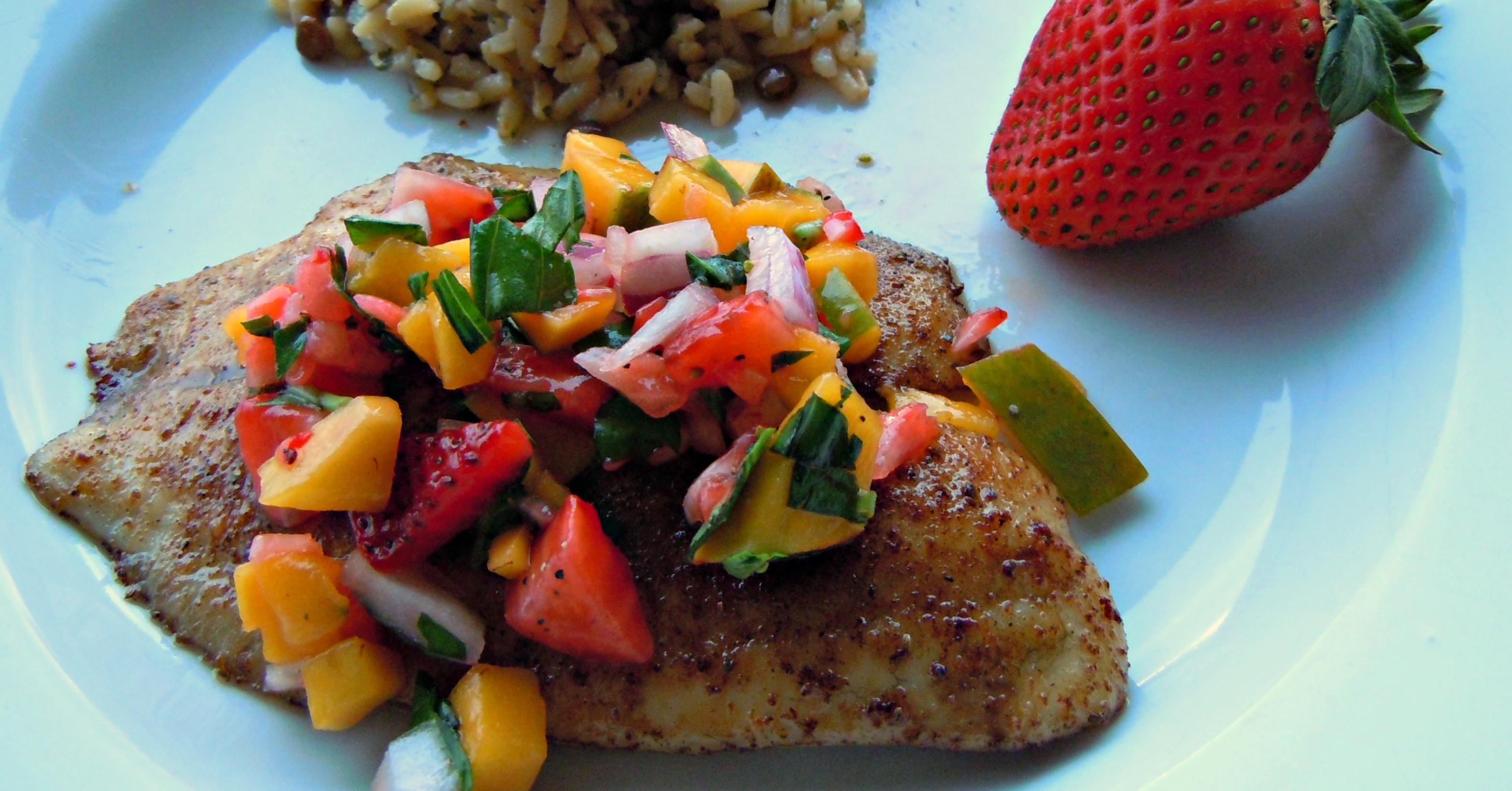 Instant Pot Tilapia with Mango Strawberry Salsa - Lunch | Once A Month ...