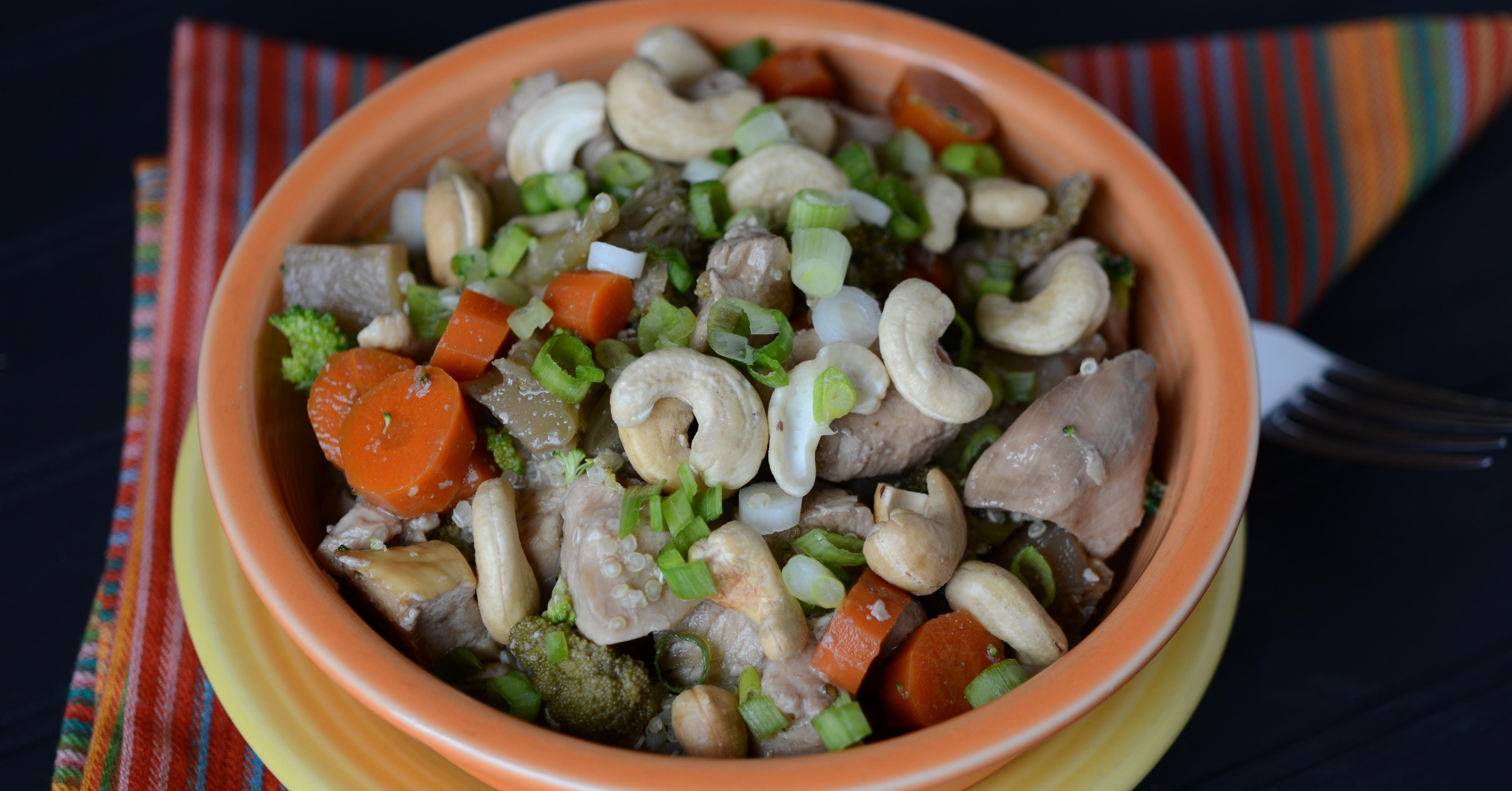 Slow Cooker Cashew Chicken OAMM Dump and Go Dinner Once A Month Meals