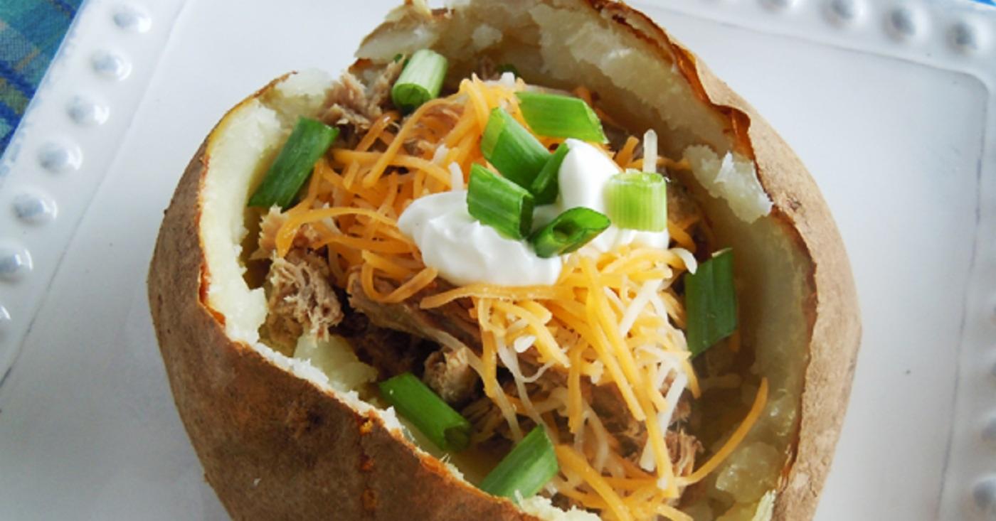 Pulled Pork Stuffed Potatoes - Lunch Version | Once A Month Meals
