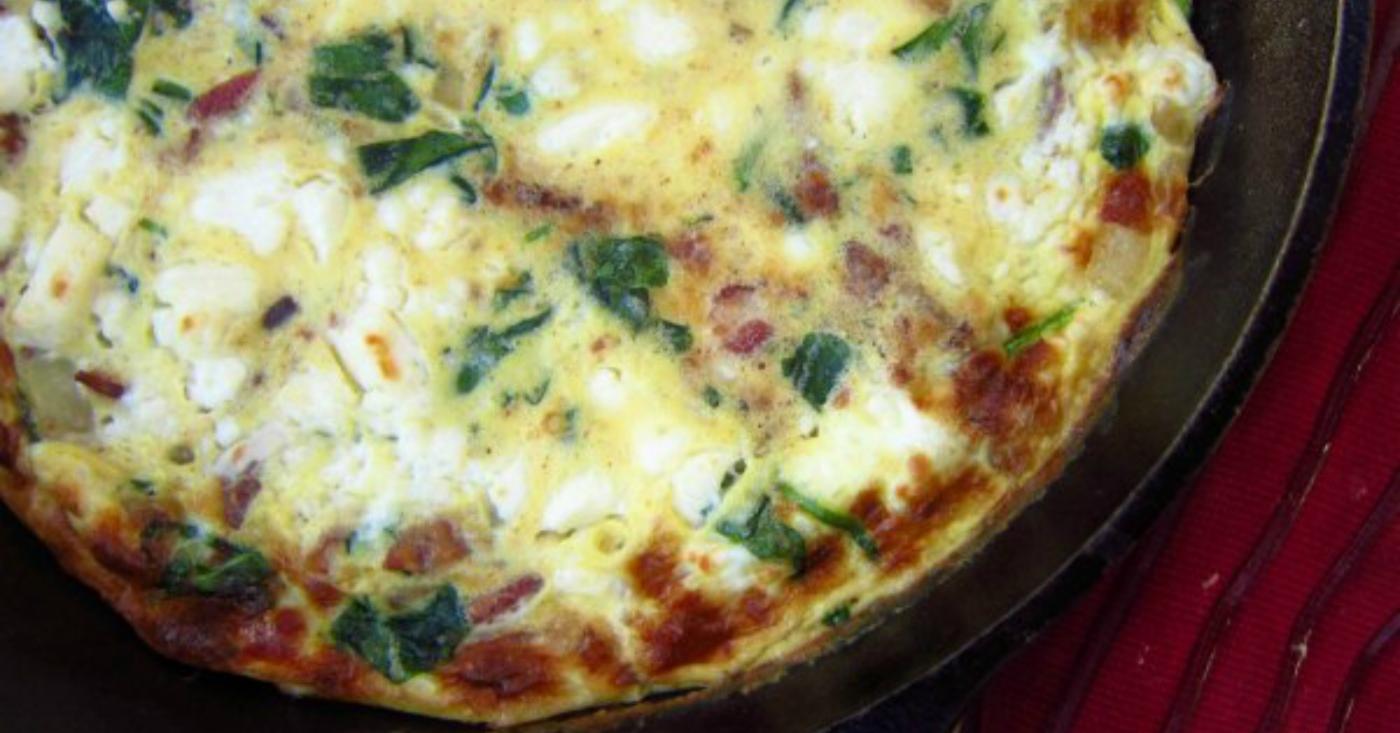 Spinach Bacon Feta Frittata | Once A Month Meals