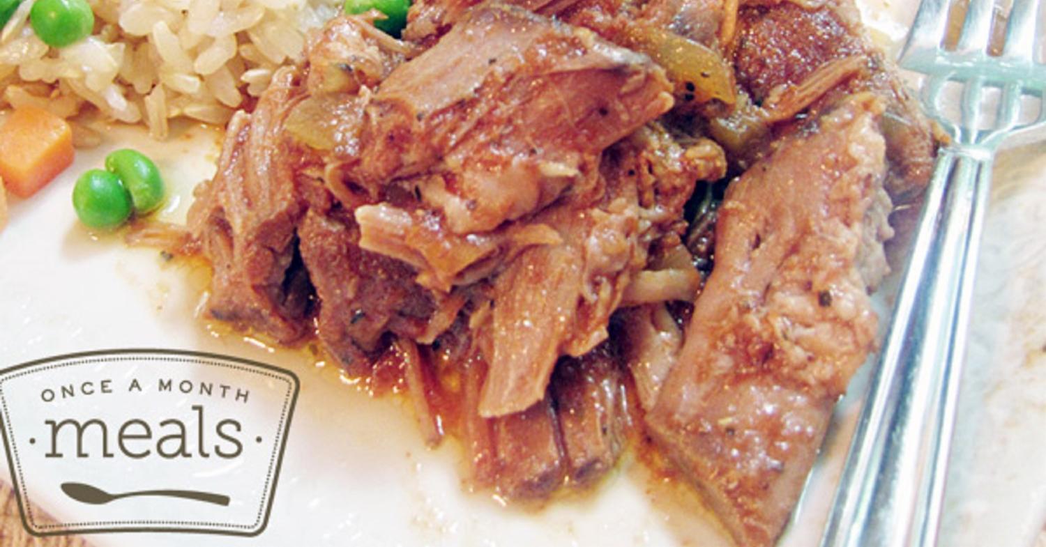 Peachy Pulled Pork - Dump and Go Dinner | Once A Month Meals