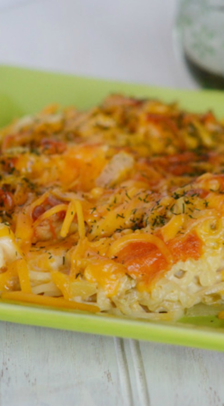 Cheesy Chicken Spaghetti Bake | Once A Month Meals