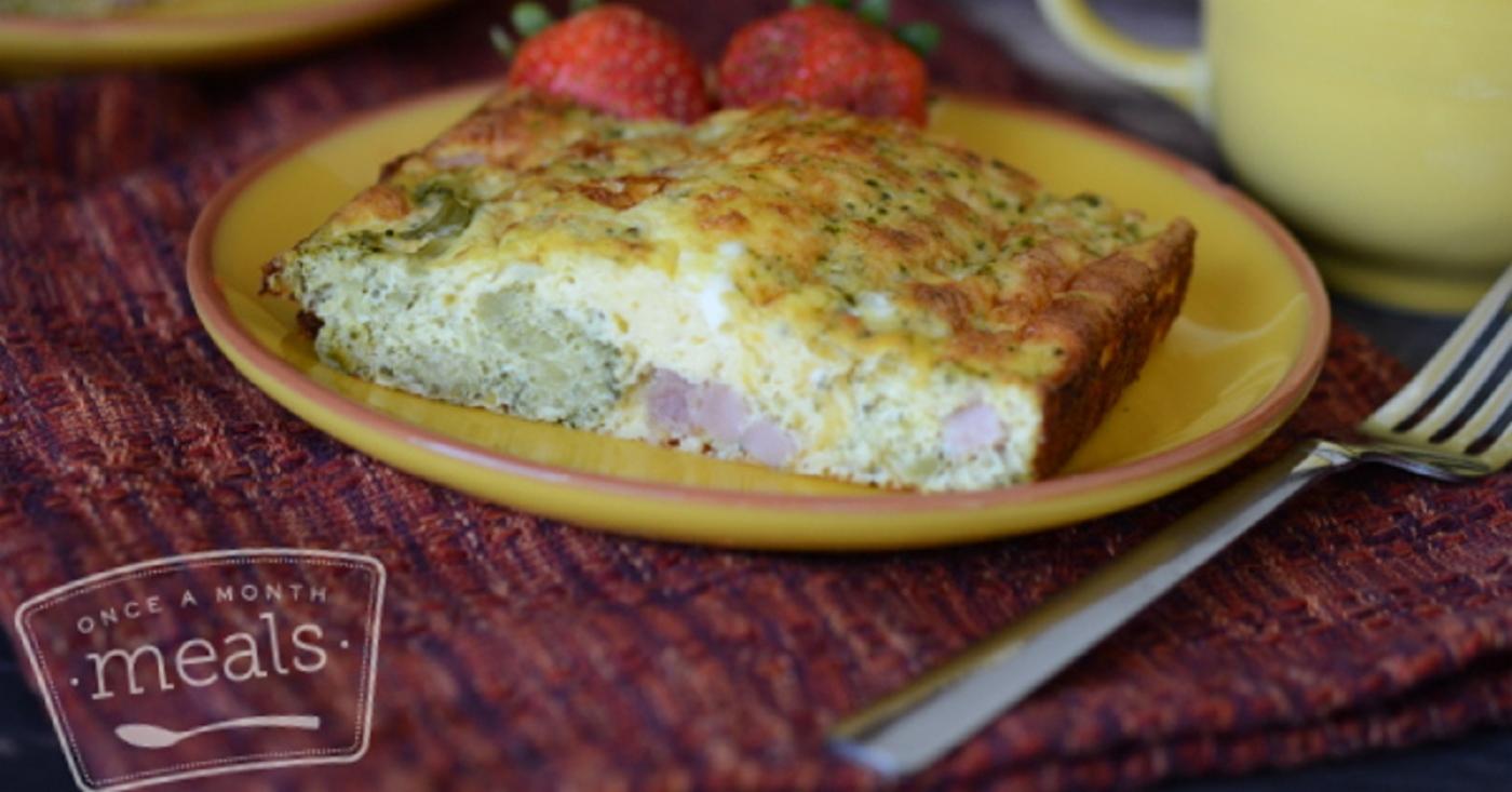 Gluten Free Dairy Free Ham and Broccoli Quiche Lunch Version Once A