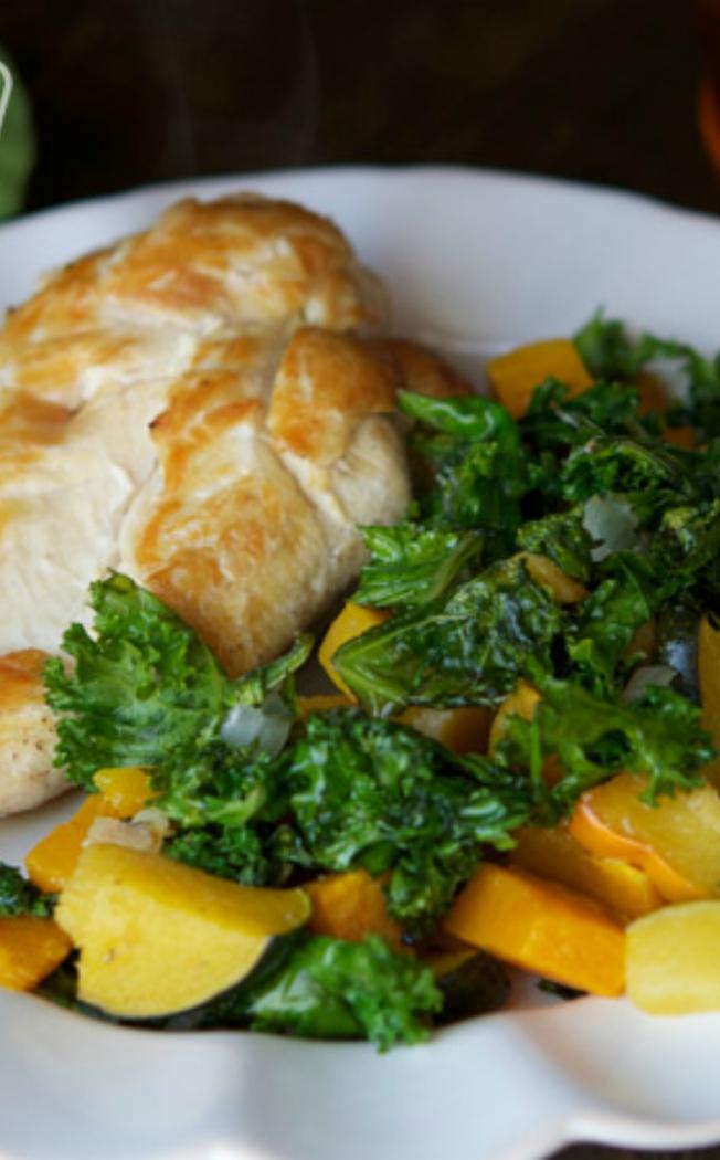 Spiced Chicken, Kale, and Roasted Squash Lunch Version Once A Month