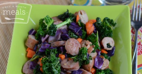 Chicken Sausage Stir Fry - Lunch Version | Once A Month Meals