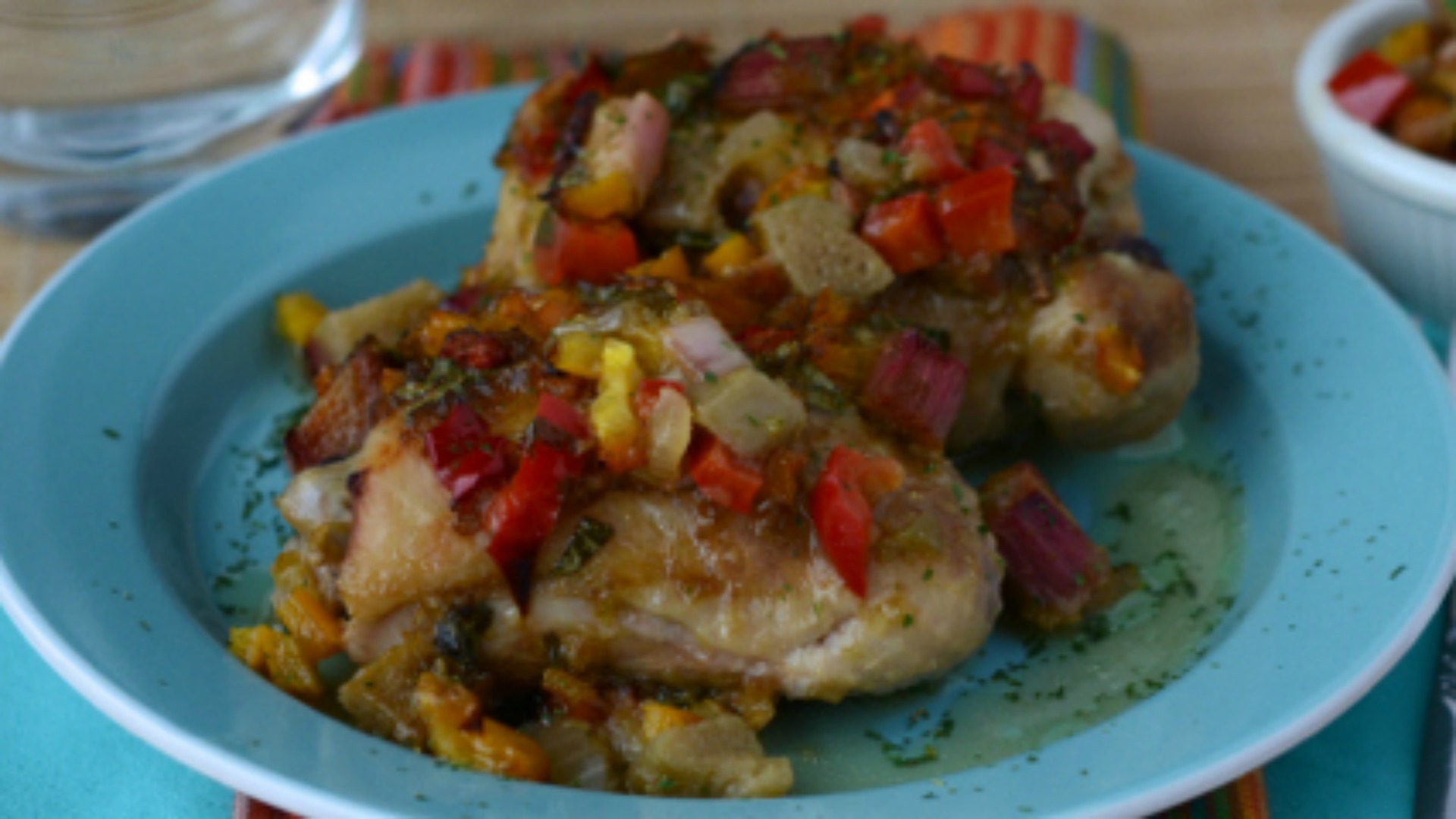 Chicken Thighs with Rhubarb Salsa - Dump and Go Dinner | Once A Month Meals
