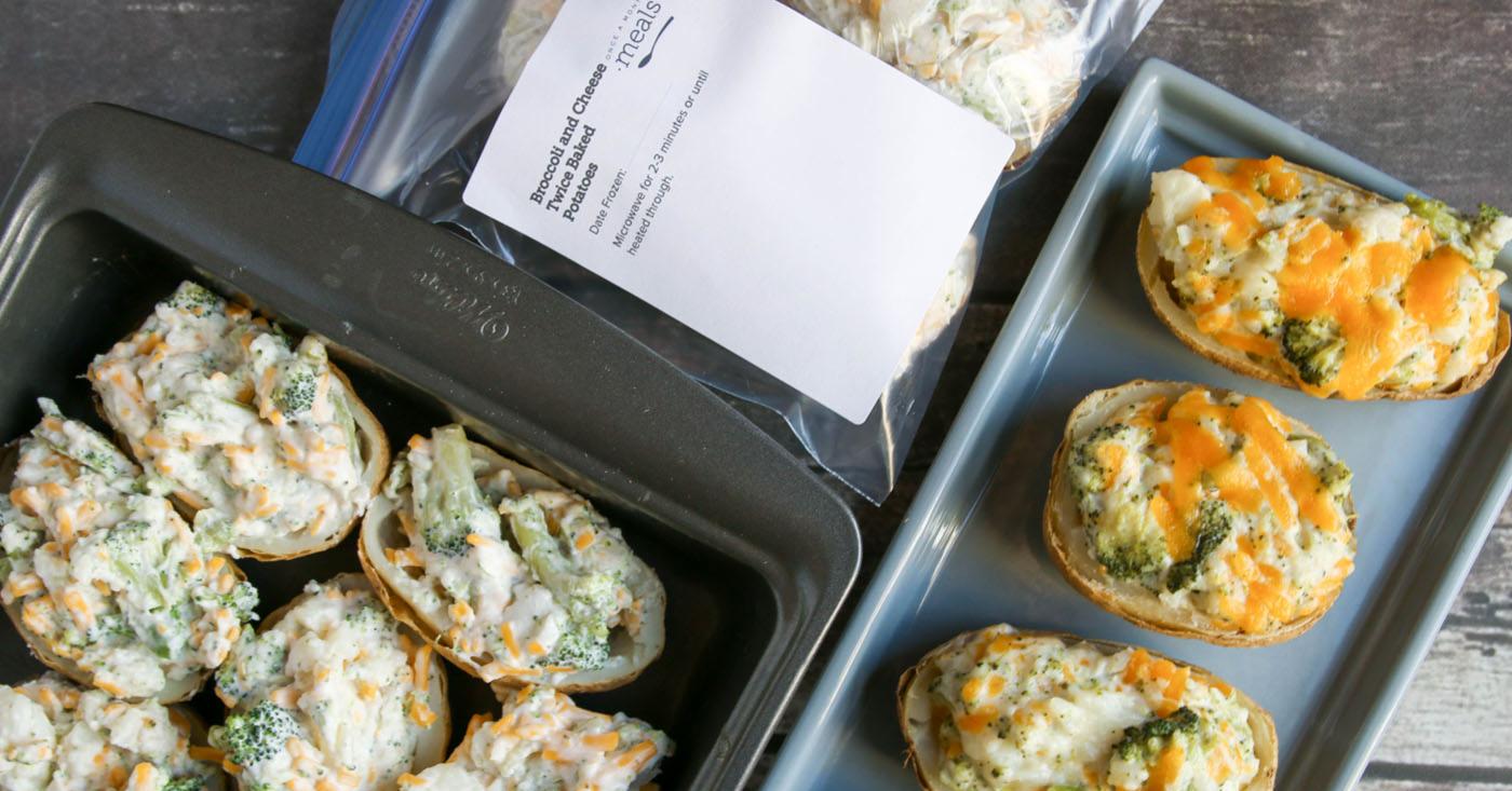 Broccoli and Cheese Twice Baked Potatoes - Lunch Version