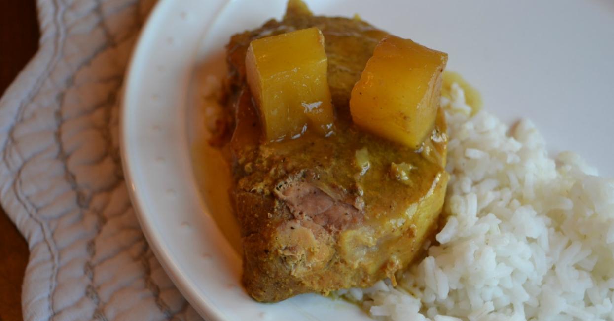 Slow Cooker Curried Pork Chops Dump and Go Dinner Once A Month Meals