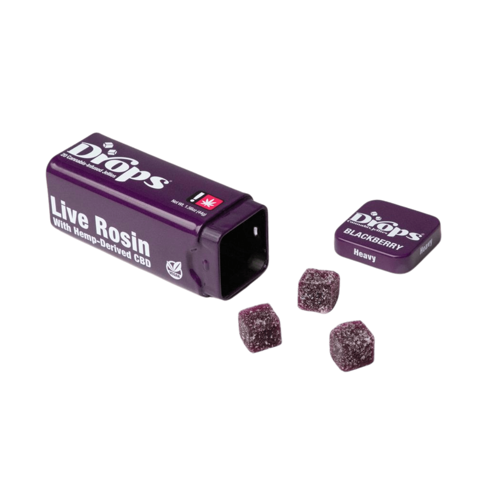 Blackberry (Crickets) (H) | 20pk Heavy 2:1 (10mg:5mg CBD:THC) Live Rosin Jellies | Drops - view 2