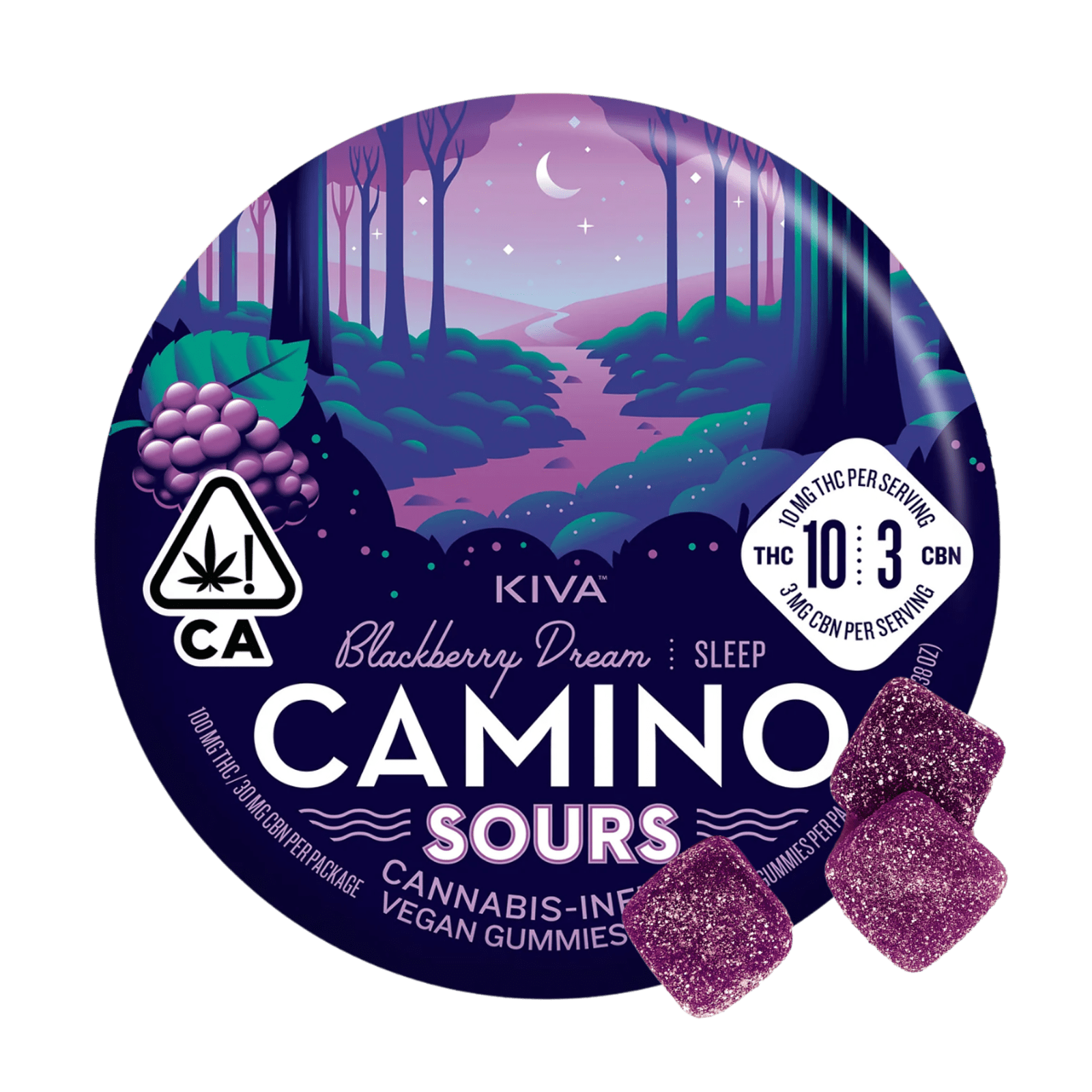 Blackberry Dream (Deep Sleep) (I) | 10:10:10mg THC:CBD:CBN Gummies | Camino