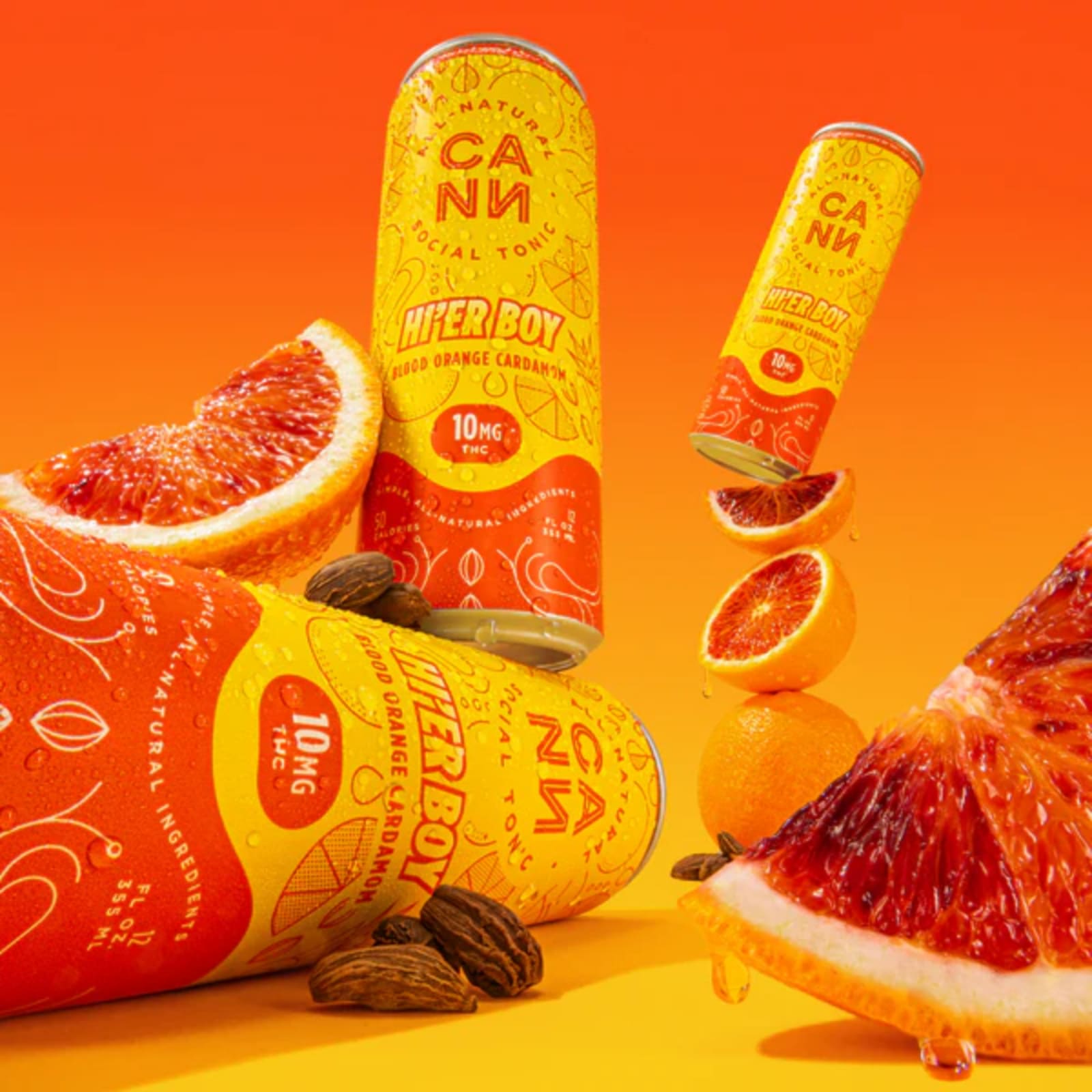 Blood Orange Cardamom | Hi'er Boy 12oz (4pk) 10mg THC | Cann Social Tonic - view 3
