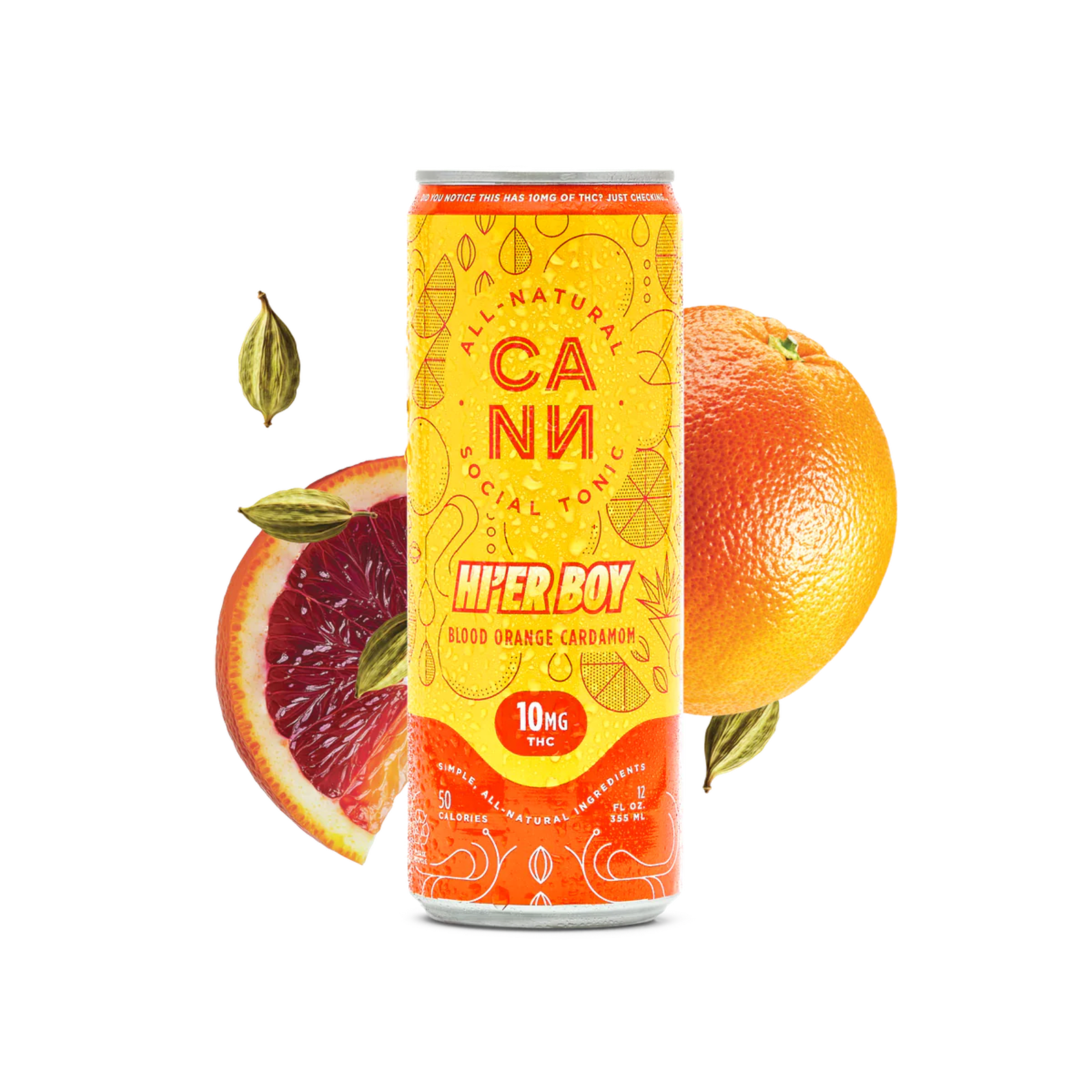 Blood Orange Cardamom | Hi'er Boy 12oz (4pk) 10mg THC | Cann Social Tonic - view 2