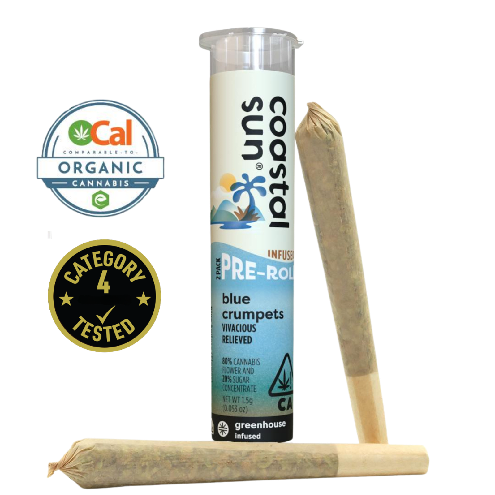 Blue Crumpets (H) | .75g 2pk Infused Preroll | Coastal Sun