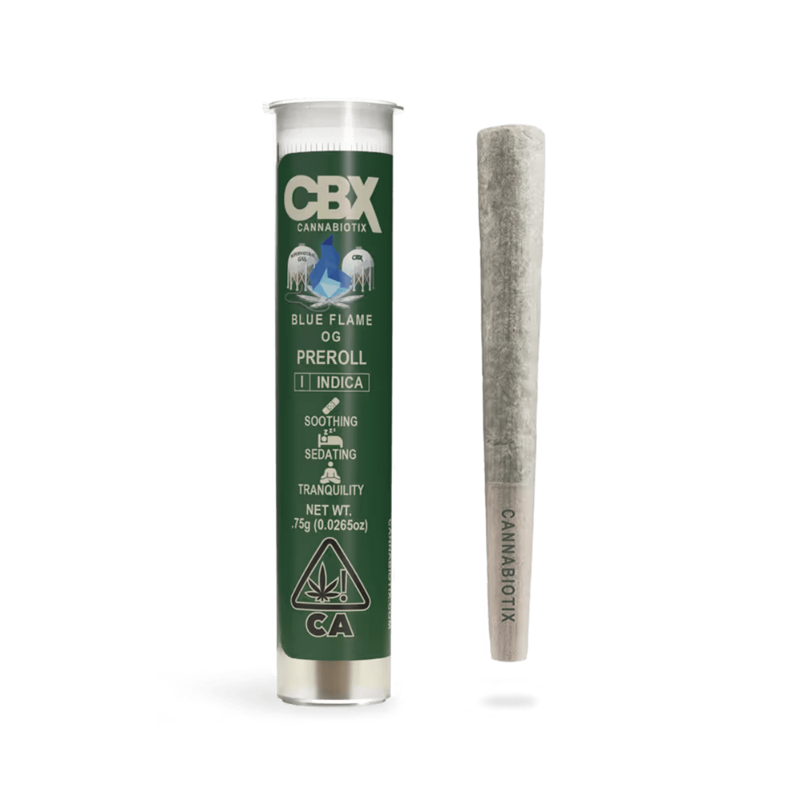 Blue Flame OG (H) | .75g Indoor Preroll | CBX