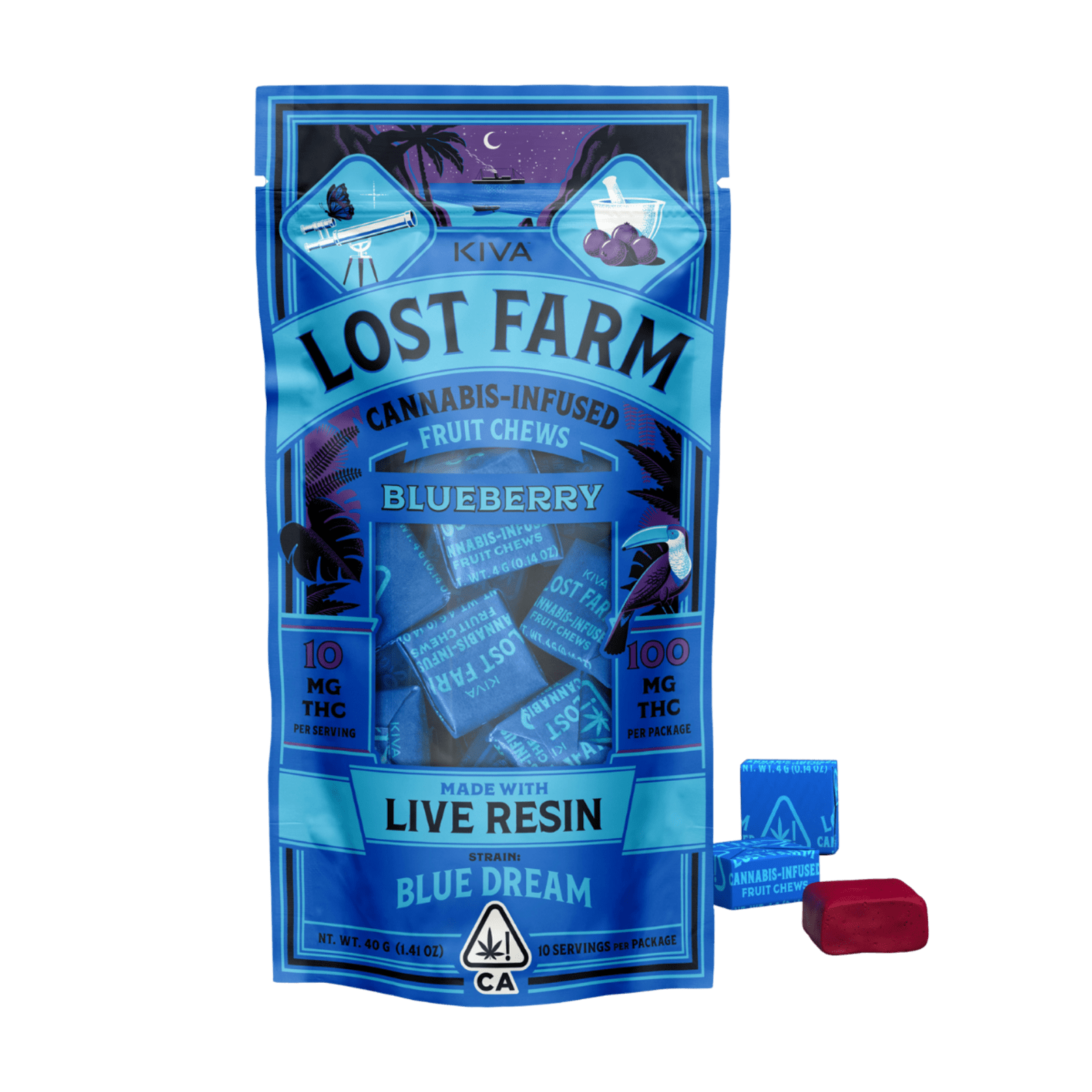 Blueberry (Blue Dream) (H)  | Lost Farms Chews 100mg | Lost Farm