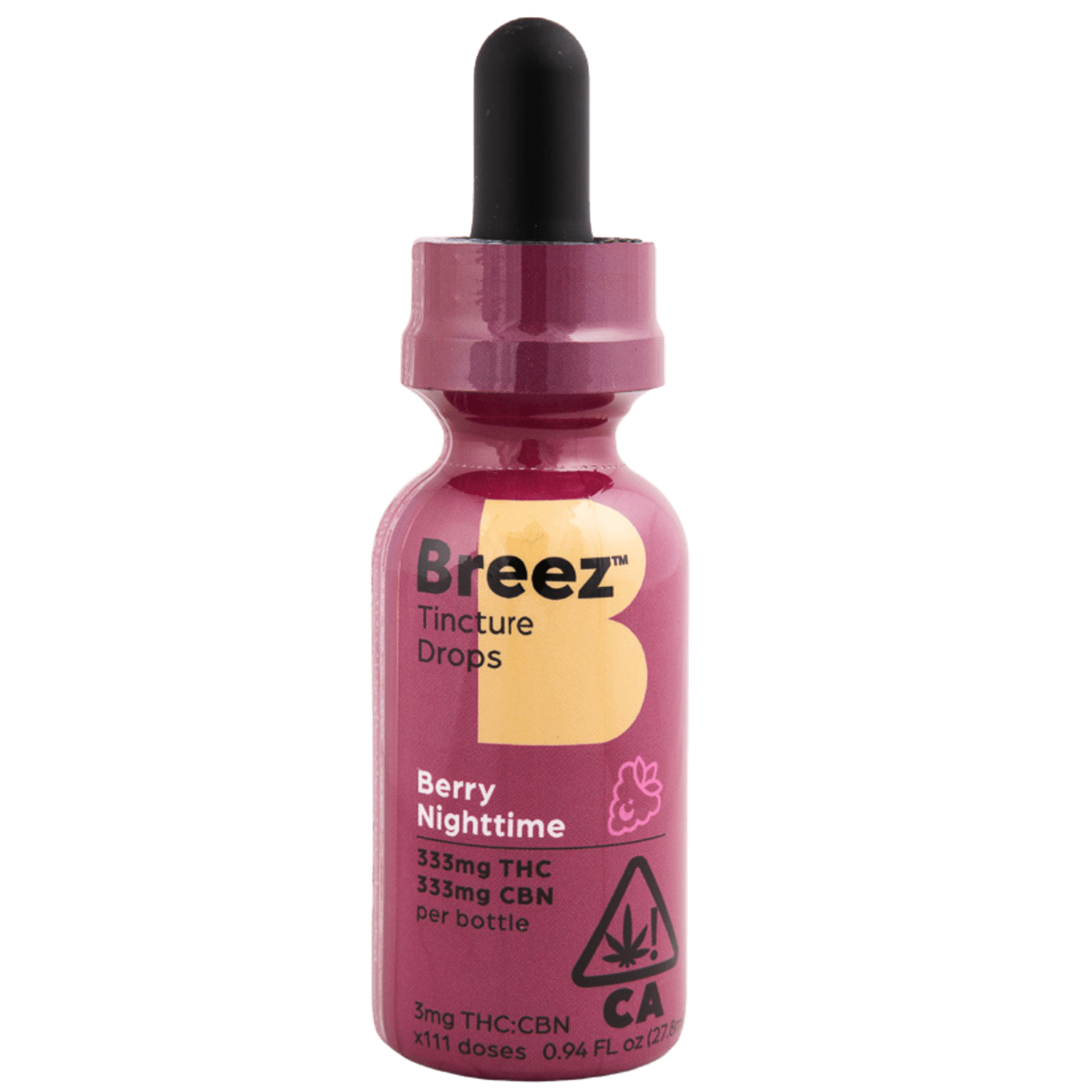Berry Nighttime Tincture Drops | 333mg THC : 333mg CBN | Breez
