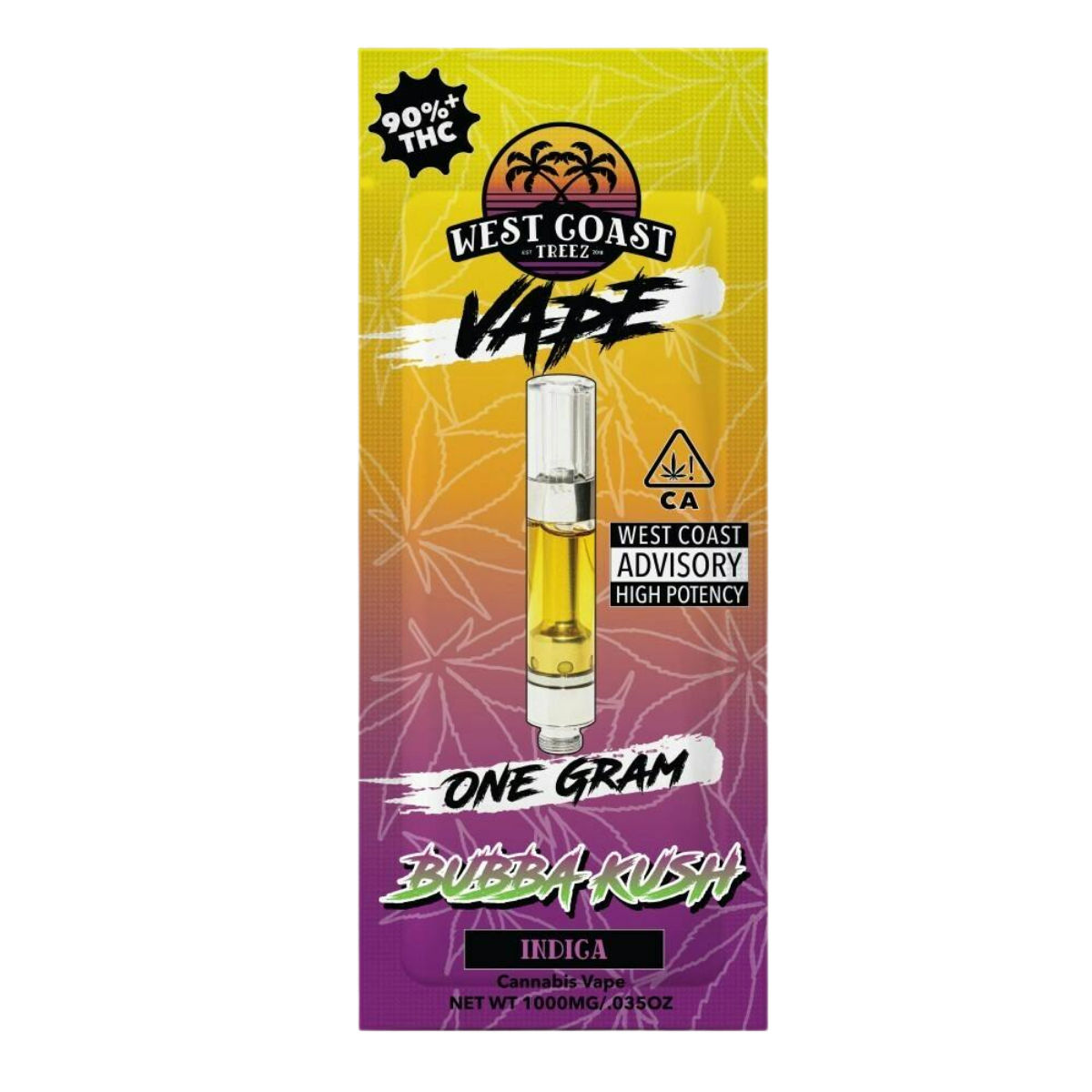 Bubba Kush (I) | 1g Cart Vape | West Coast Treez