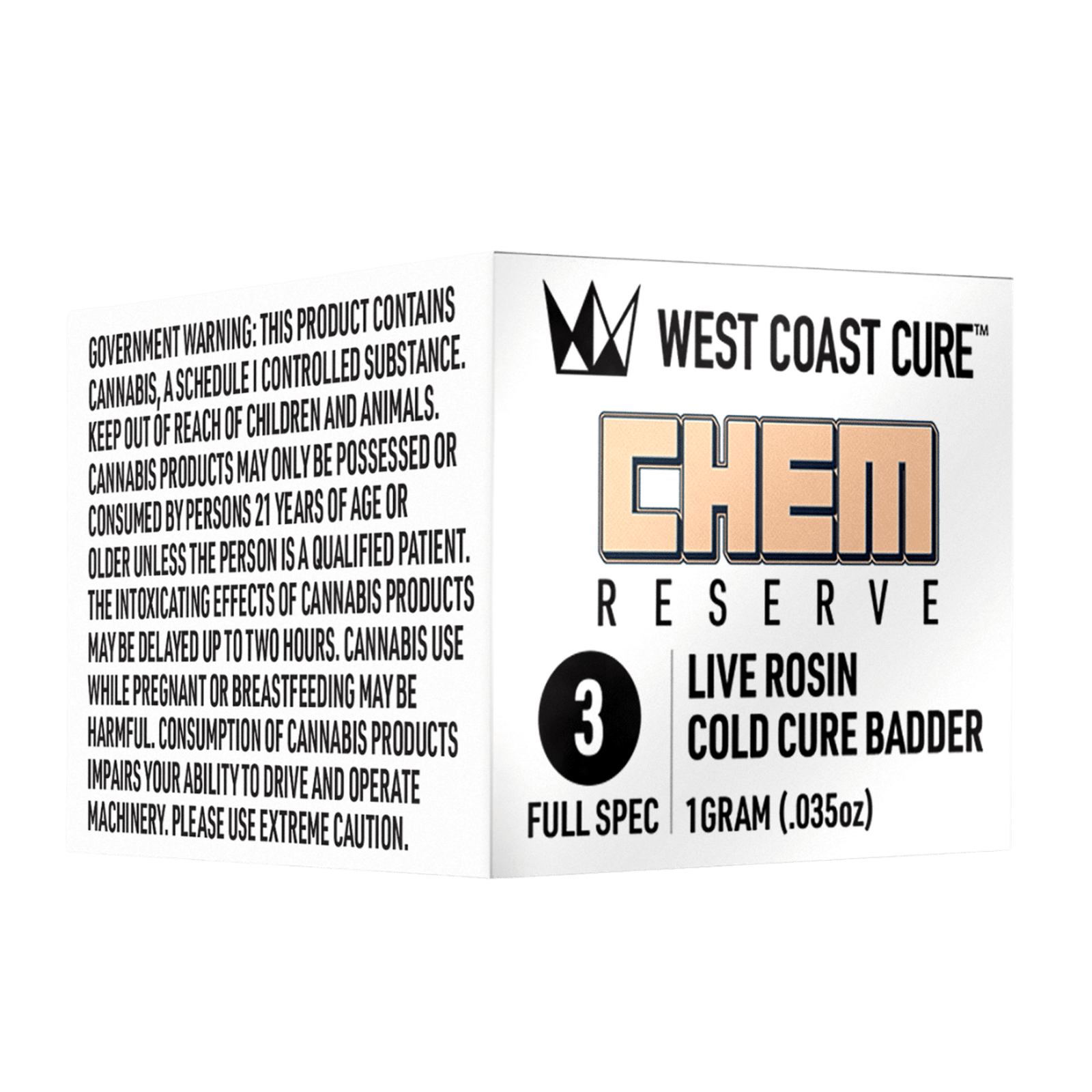 Chem Reserve (H) | 1g Tier 3 Liver Rosin Cold Cure Badder | West Coast Cure