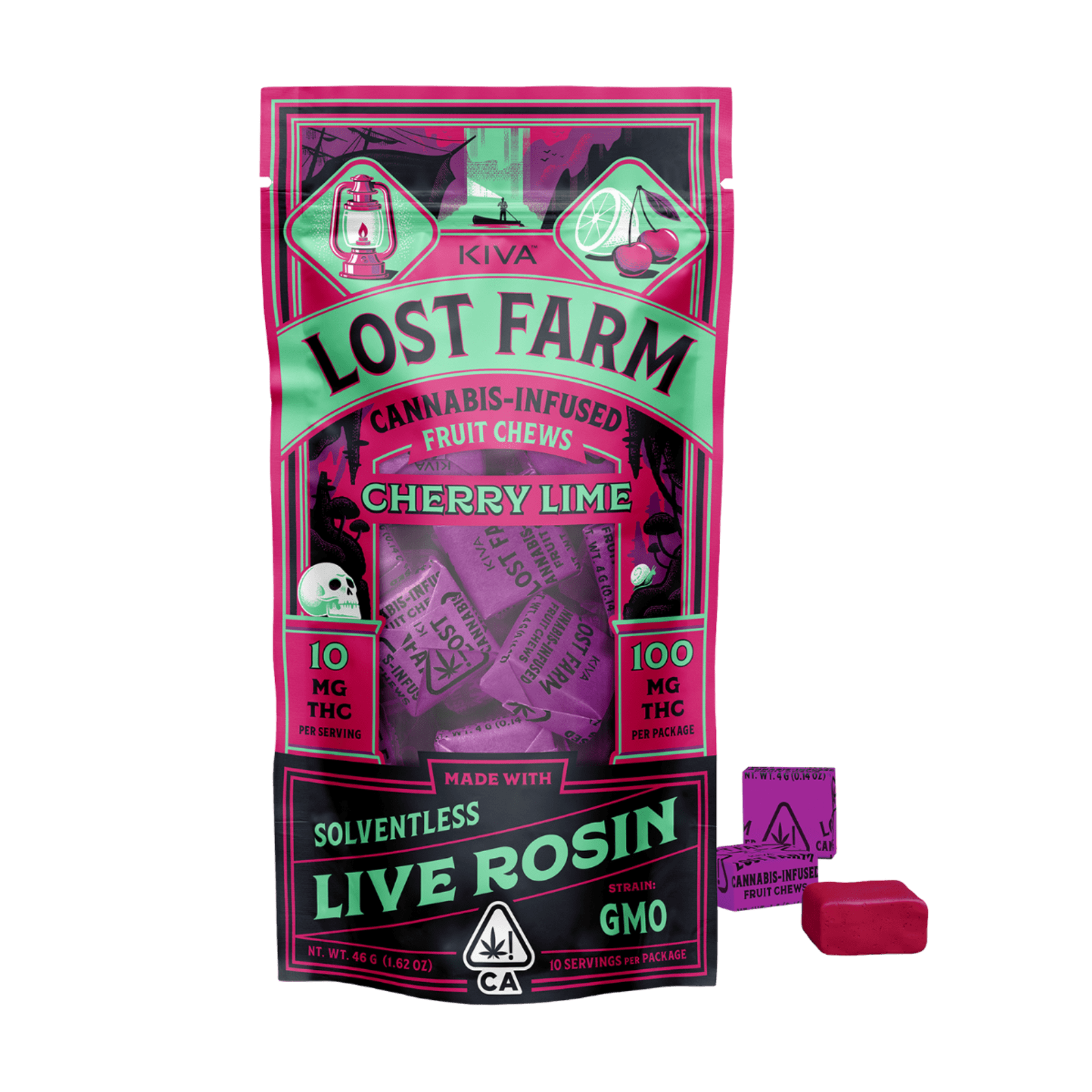 Cherry Lime (GMO) (H) | Lost Farms Chews 100mg | Lost Farm