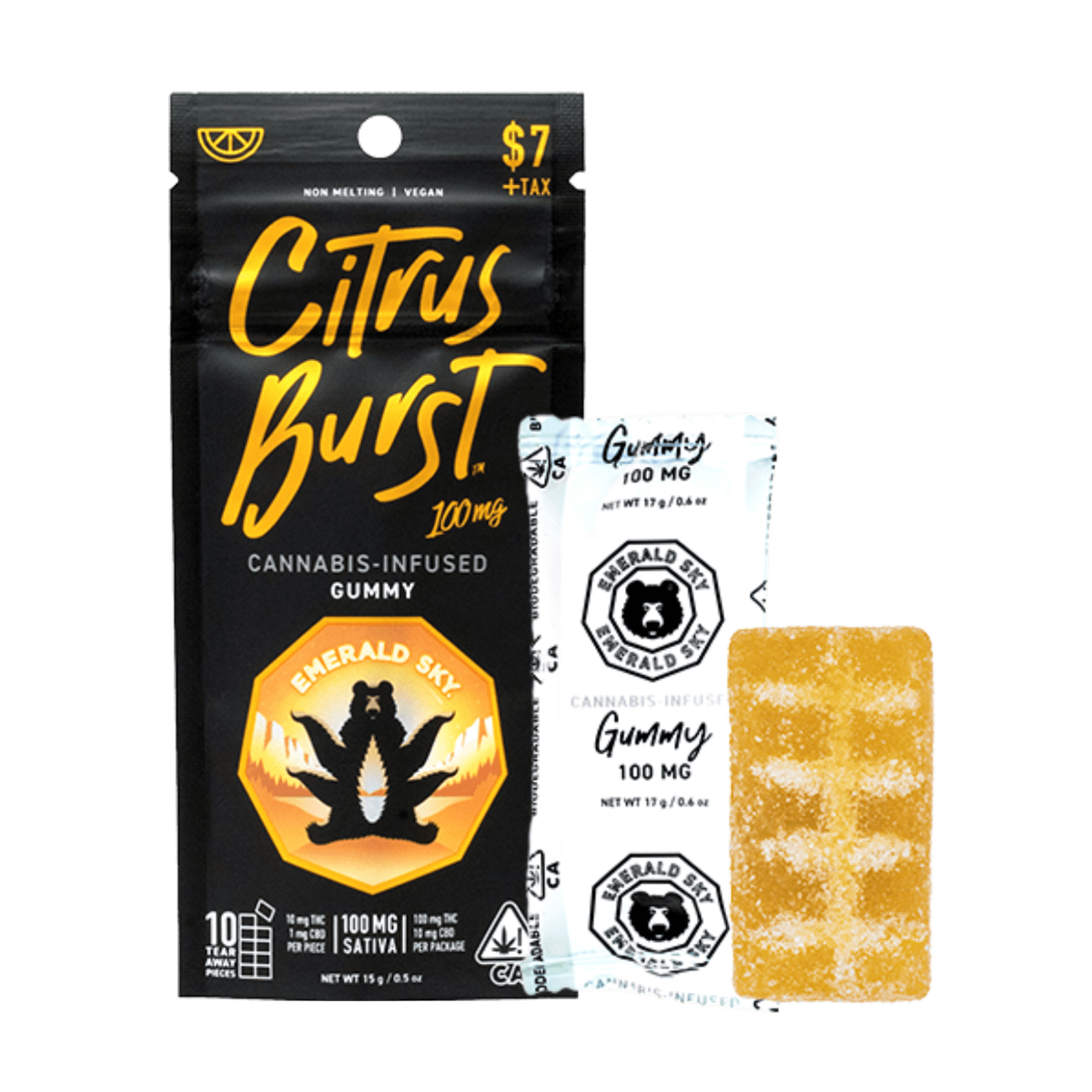 Citrus Burst (S) | 100mg Single Gummy | Emerald Sky
