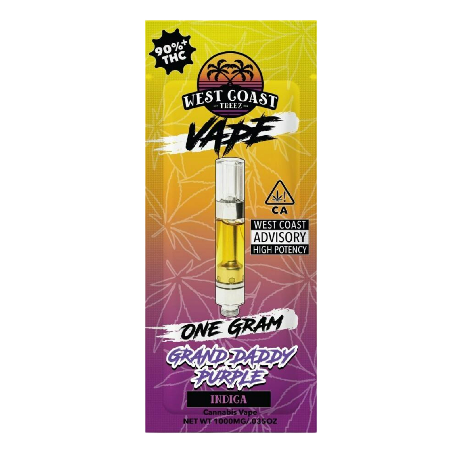 Grand Daddy Purple (I) | 1g Cart Vape | West Coast Treez