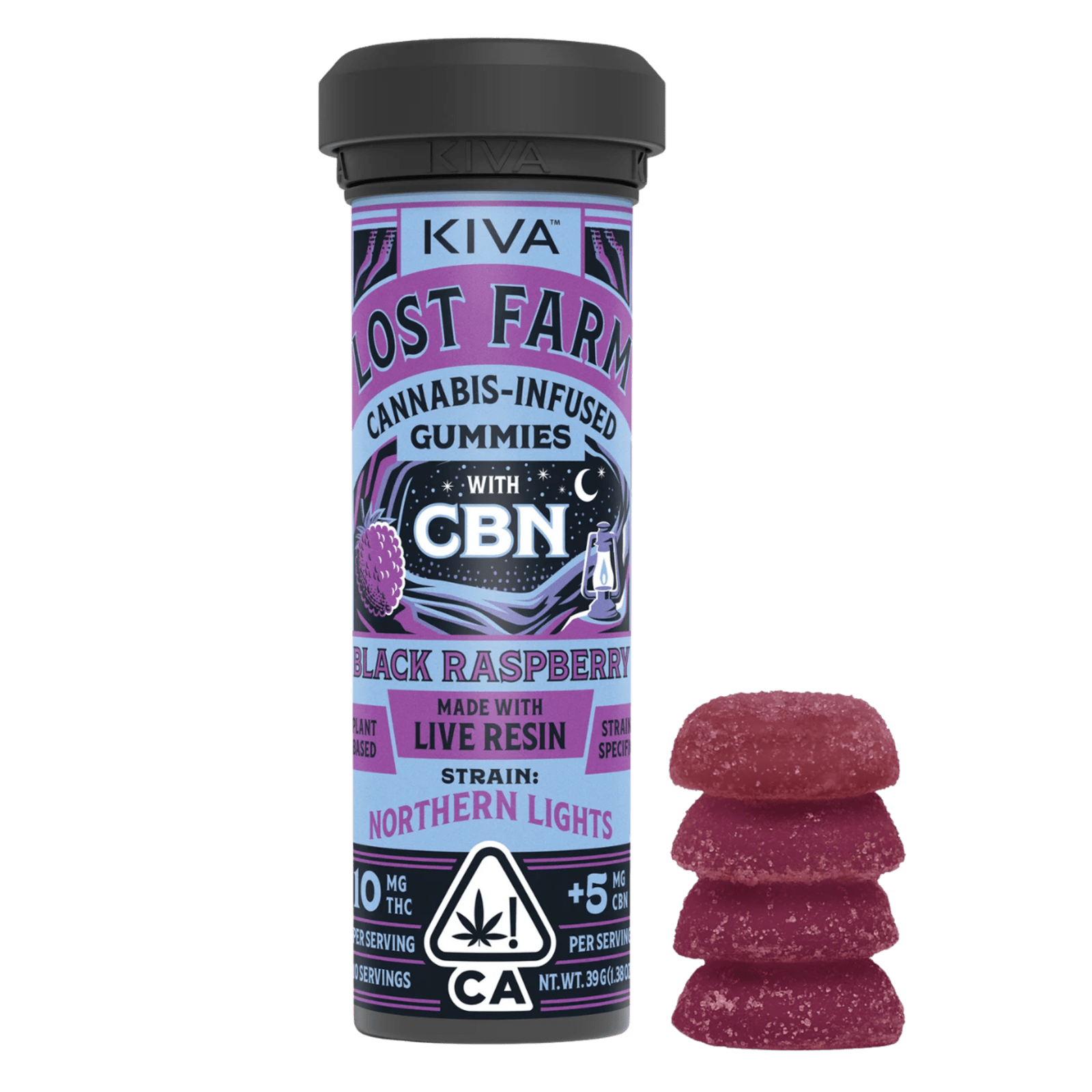 Black Raspberry x Northern Lights (I) | Lost Farm Gummies 100mg THC:50mg CBN | Lost Farms