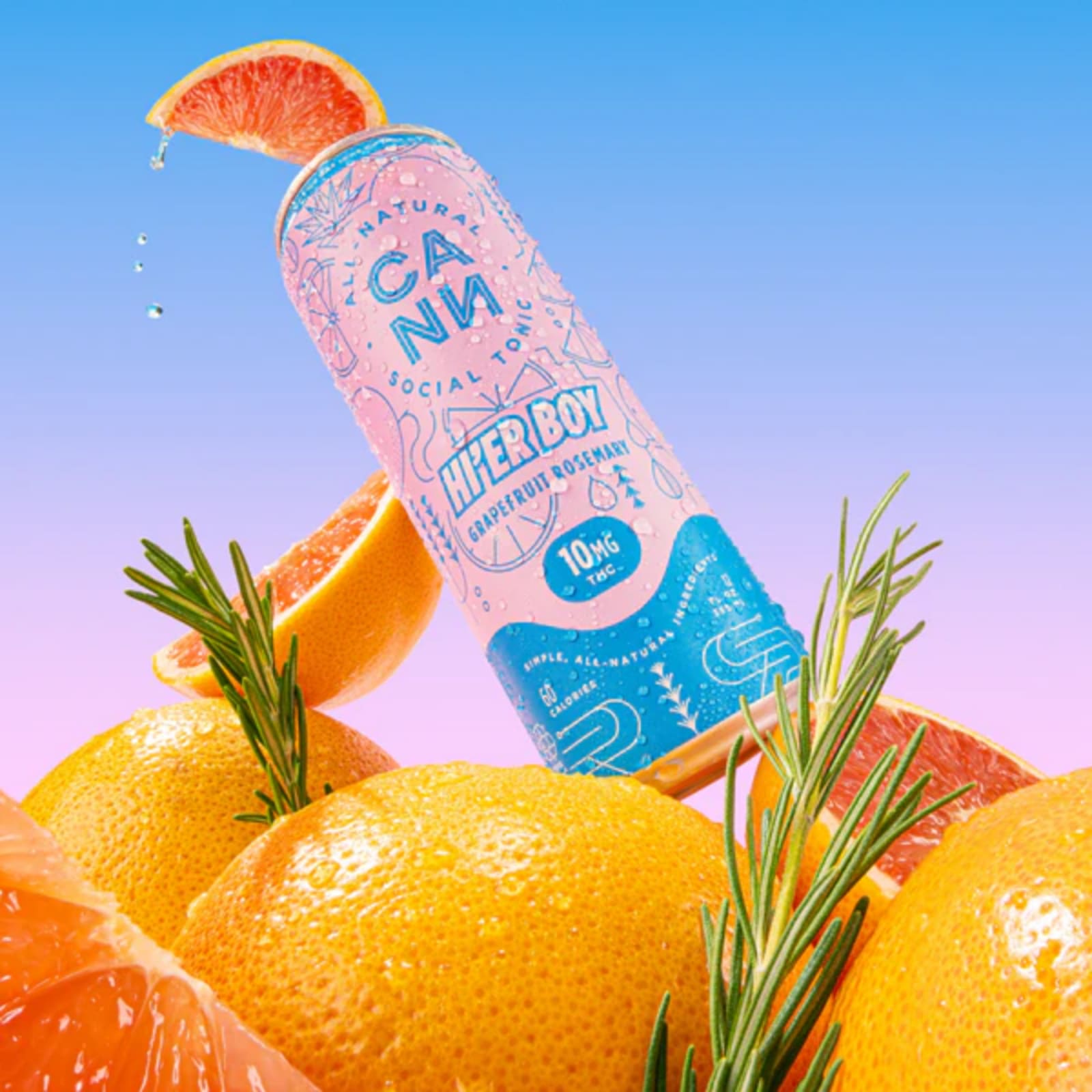 Grapefruit Rosemary | Hi'er Boy 12oz (4pk) 10mg THC | Cann Social Tonic - view 3