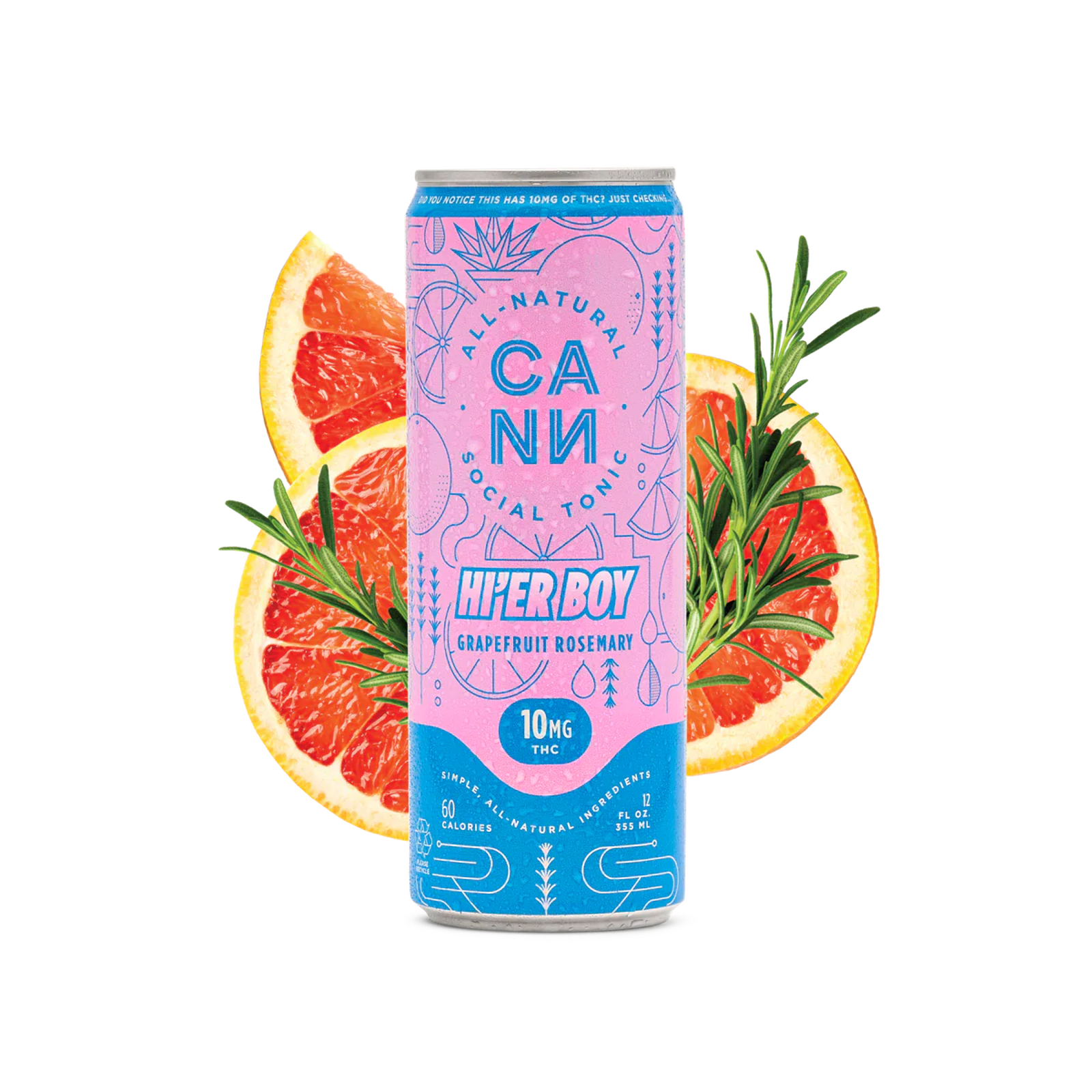 Grapefruit Rosemary | Hi'er Boy 12oz (4pk) 10mg THC | Cann Social Tonic - view 2