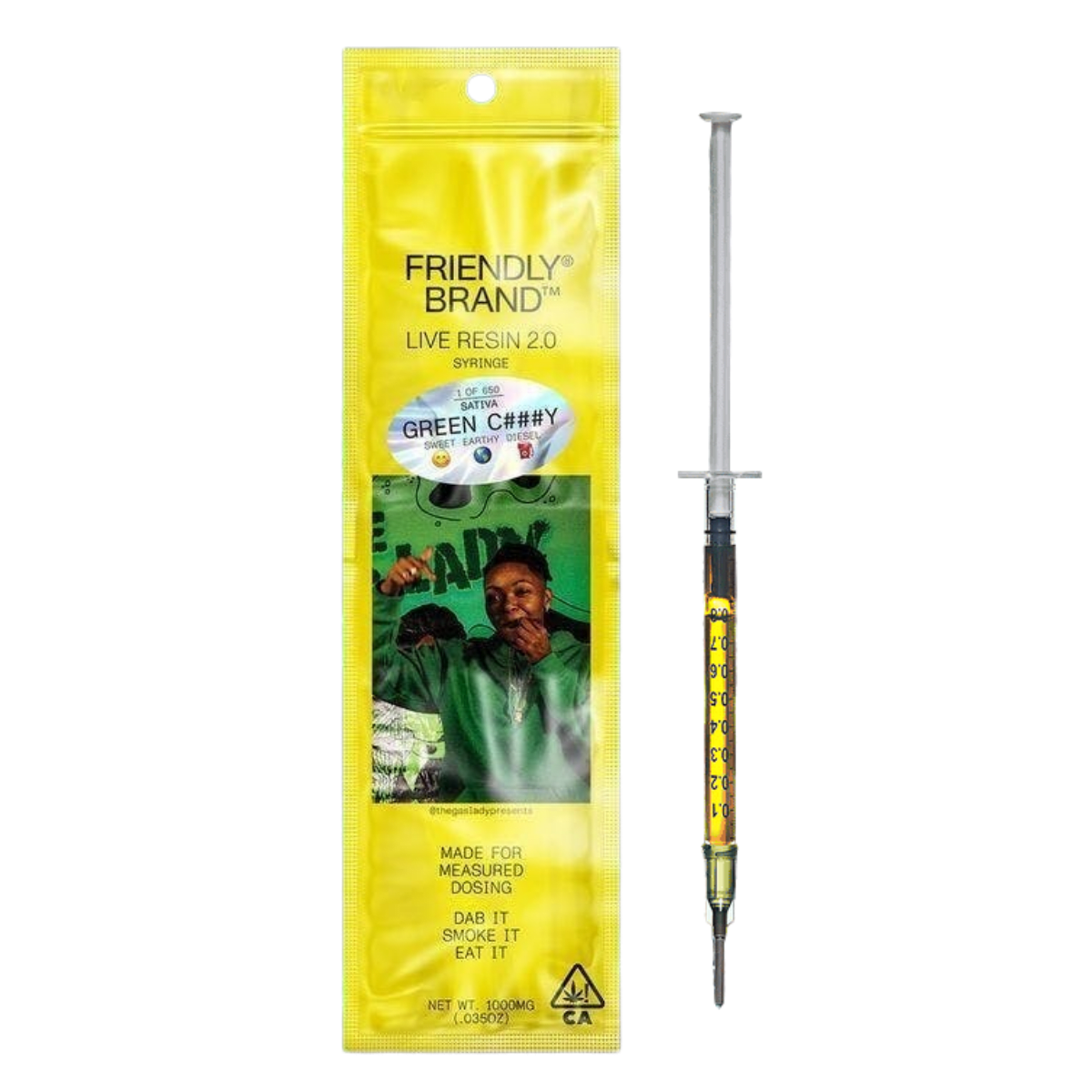 Green C###y (S) | 1g Full Live Resin Applicator | Friendly Brand