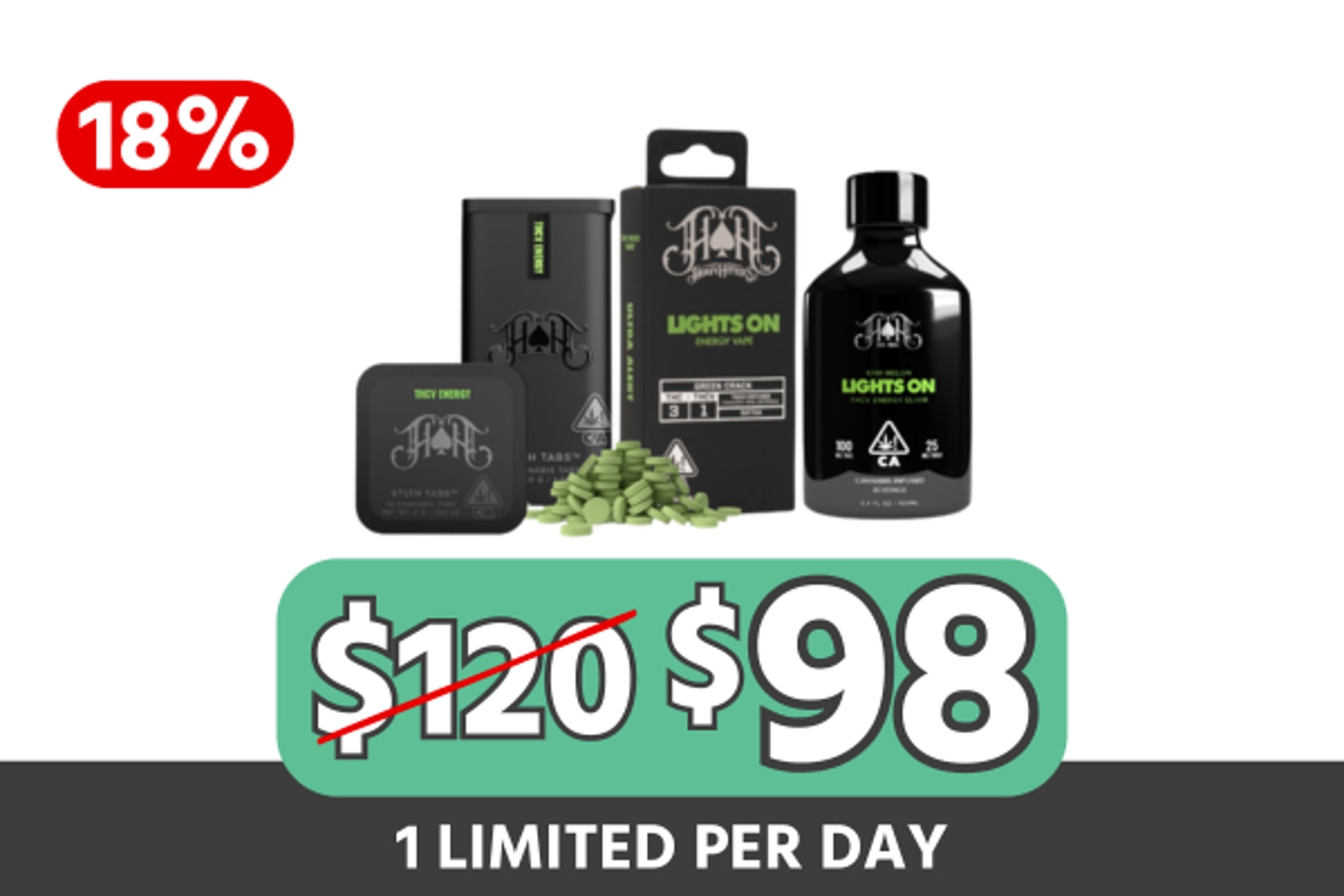 Lights On BUNDLE| 1x Elixir + 1x Vape + 1x Tablets