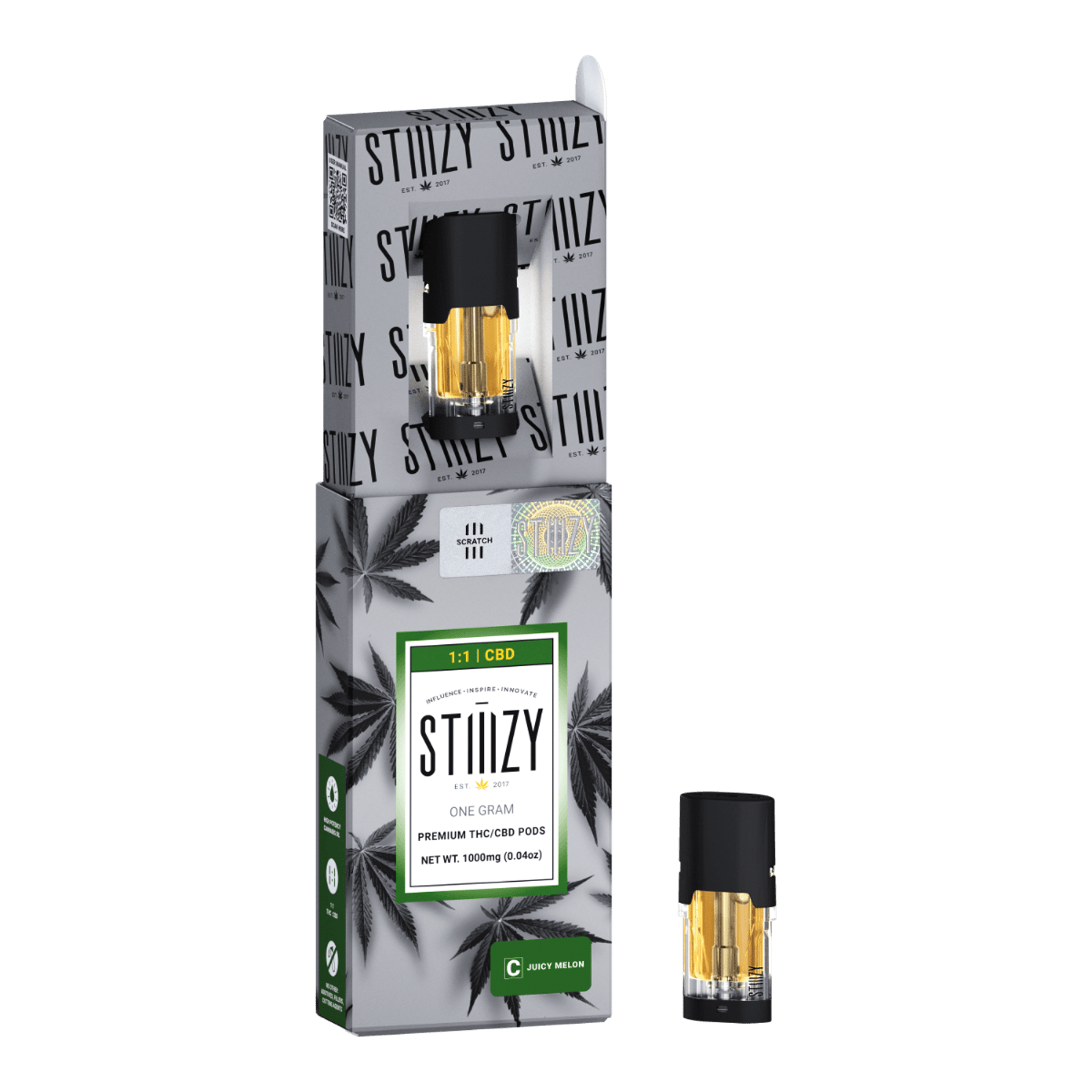 Juicy Melon | 1g 1:1 THC:CBD POD Vape | Stiiizy