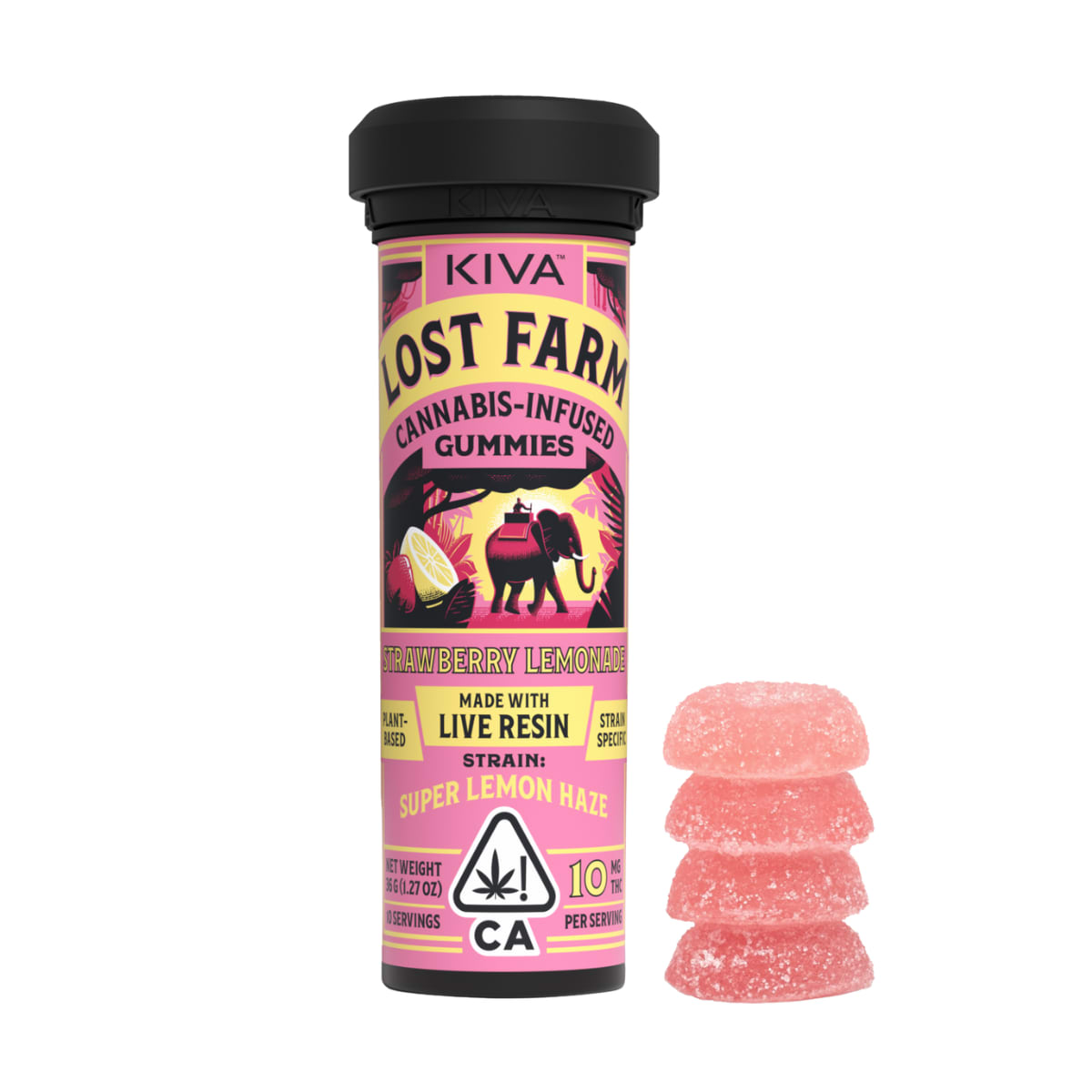 Strawberry Lemonade (Super Lemon Haze) (S) | Lost Farm Gummies 100mg |  Kiva