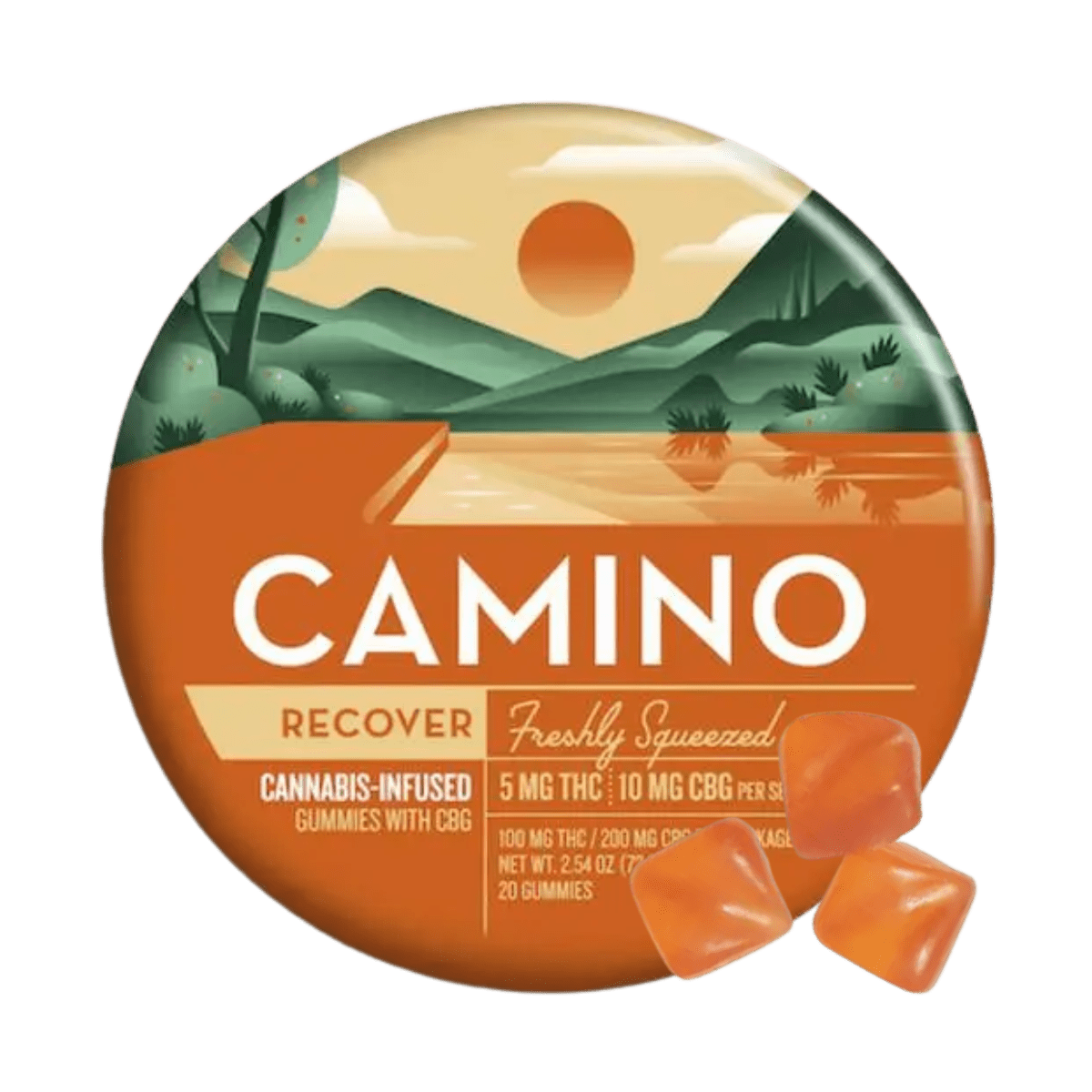 Camino Freshly Squeezed (Recover) (H) 1:2 THC:CBG | 5:10 THC:CBG 20pk Gummies | Camino