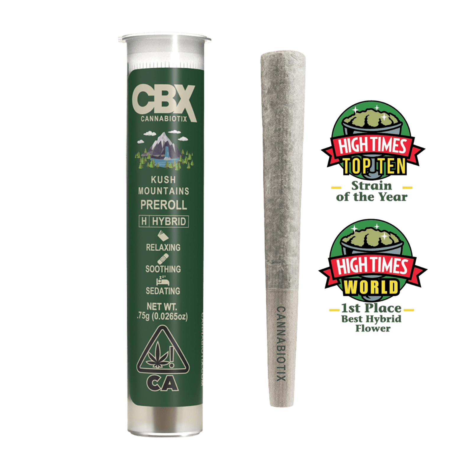 Kush Mountains (H) | .75g Indoor Preroll | CBX