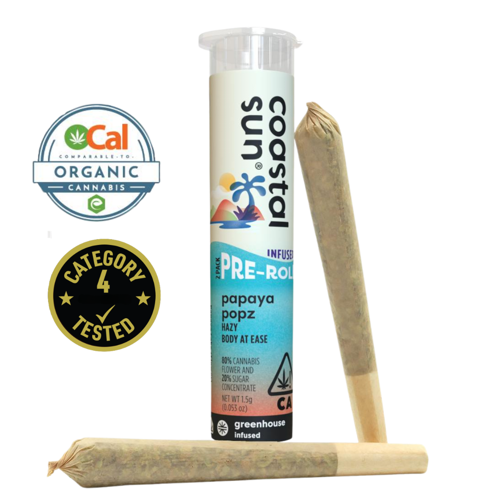 Kush Popz (I) | .75g 2pk Infused Preroll | Coastal Sun