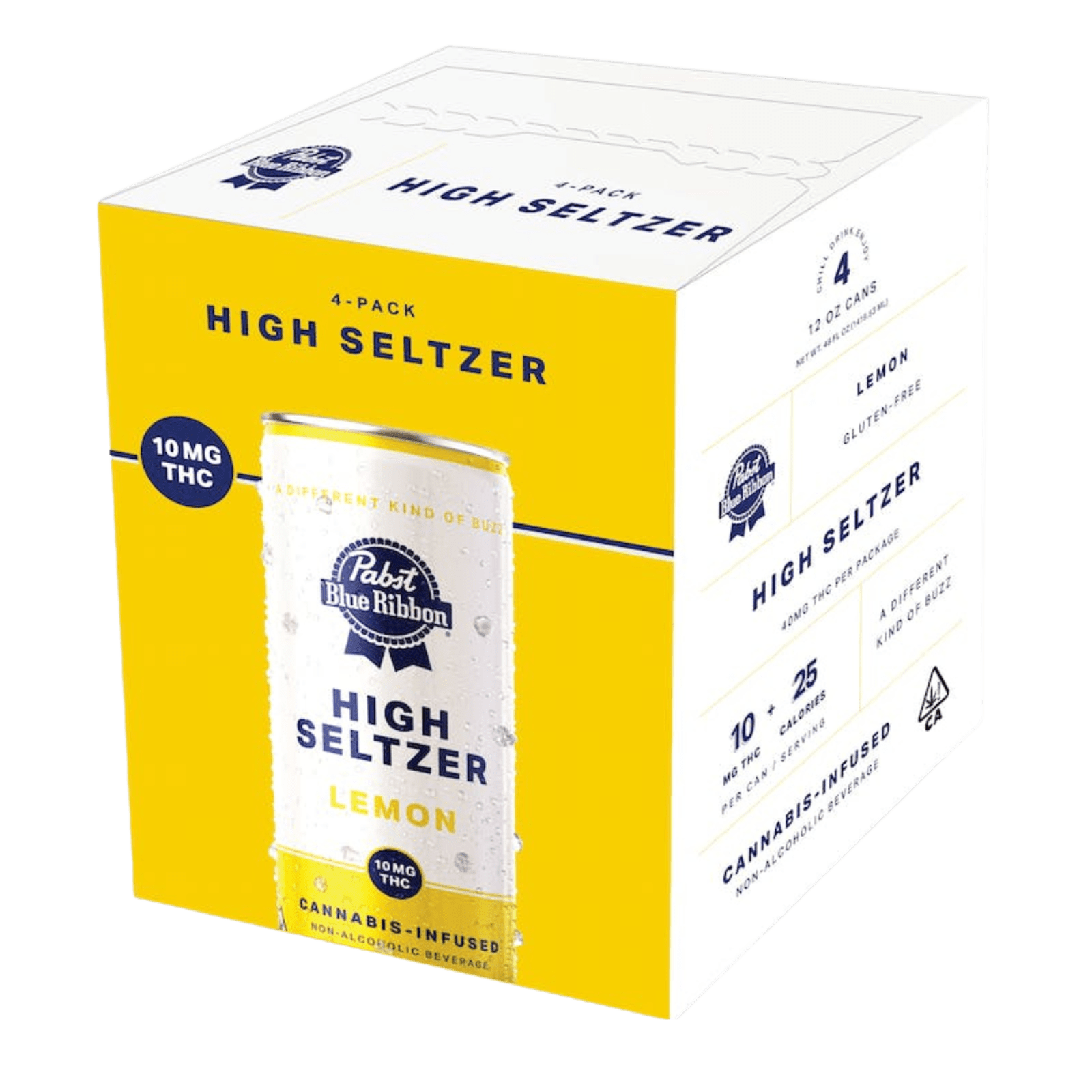 Lemon | High Seltzer 12oz (4pk) 10mg THC | Pabst Labs