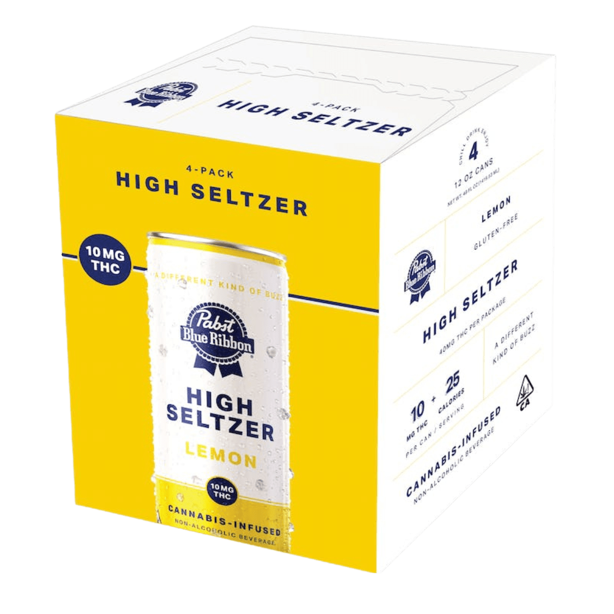 Lemon | High Seltzer 12oz (4pk) 10mg THC | Pabst Labs