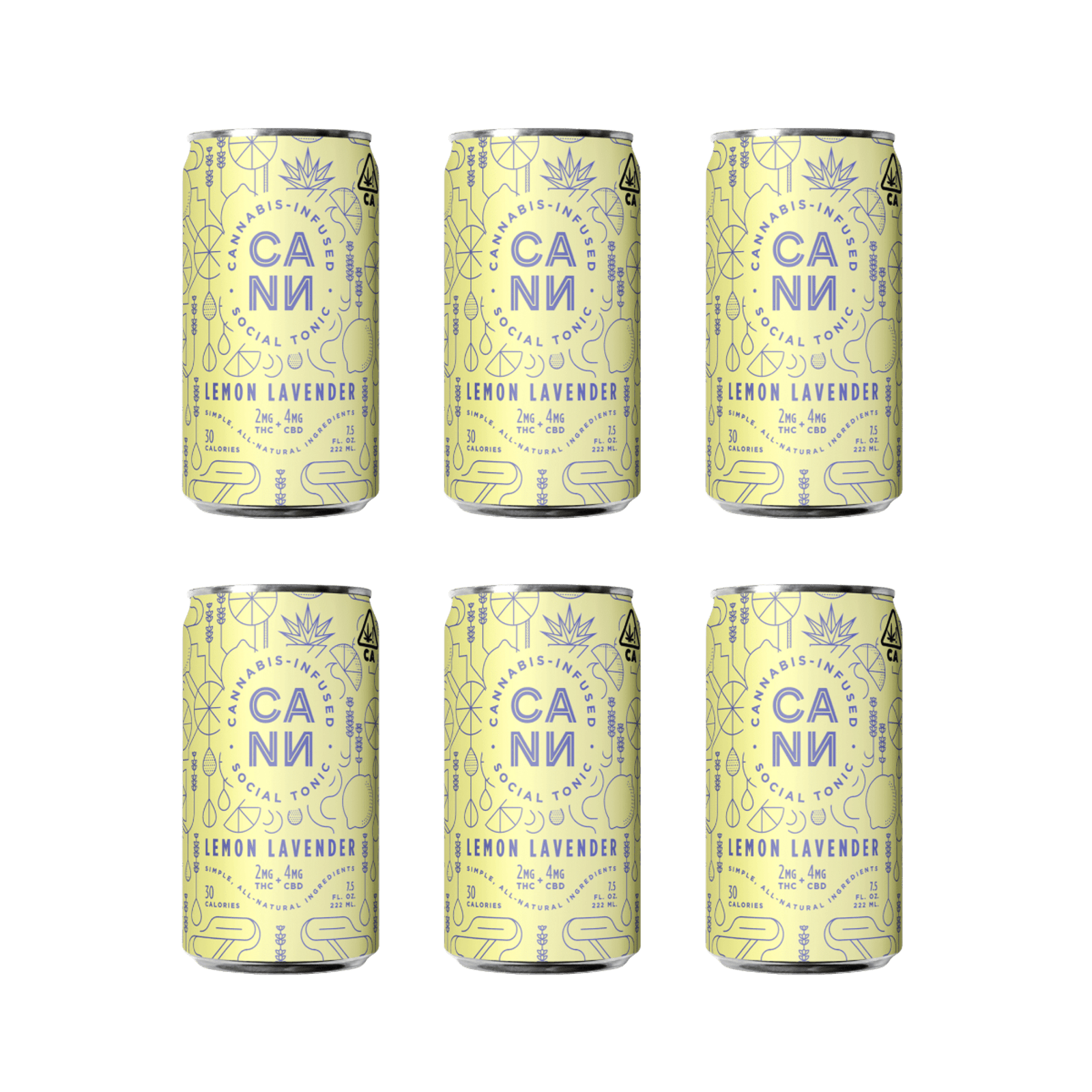 Lemon Lavender | 8oz (6pk) 2:4 THC:CBD Social Tonic Beverage | Cann Social Tonic - view 2