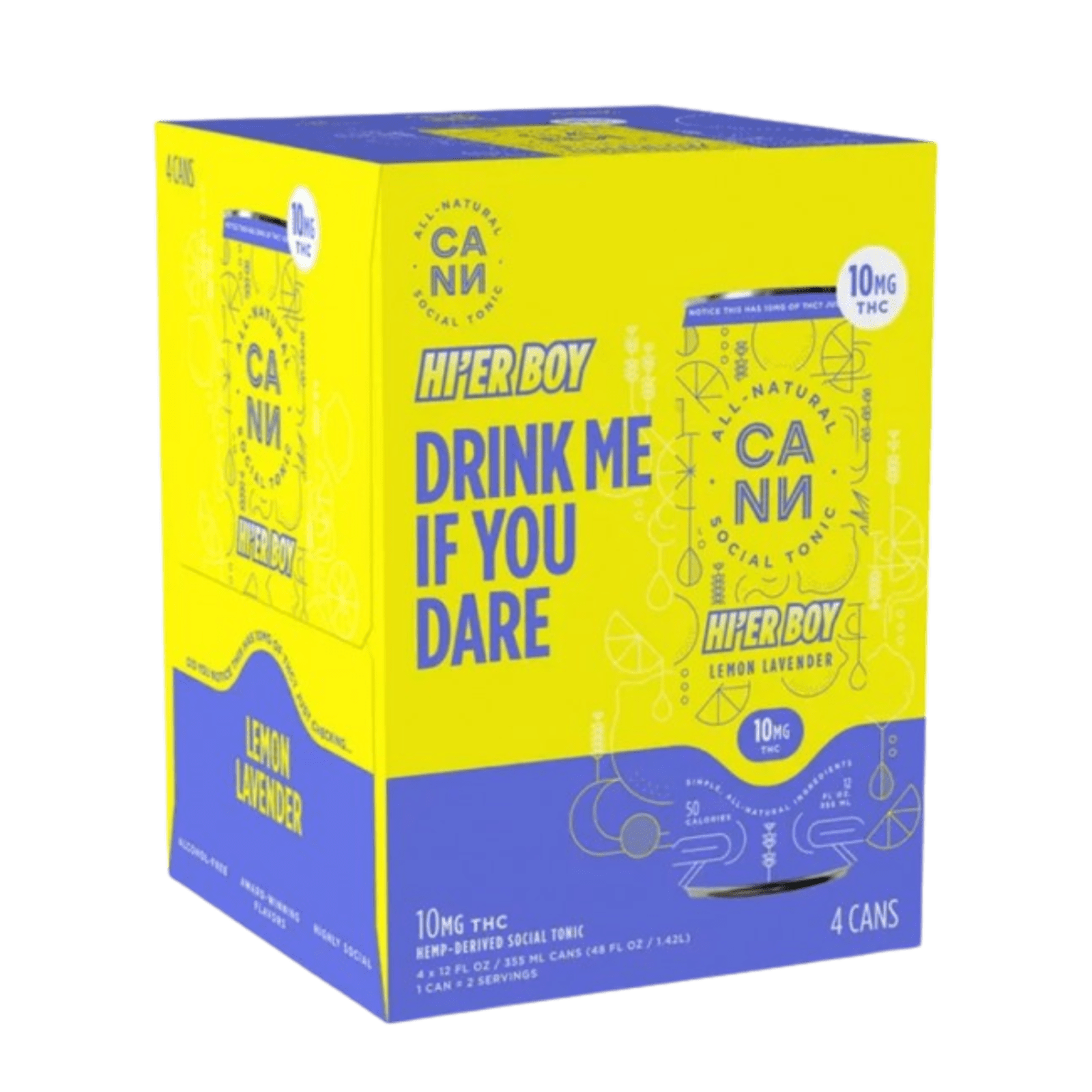 Lemon Lavender | Hi'er Boy 12oz (4pk) 10mg THC | Cann Social Tonic