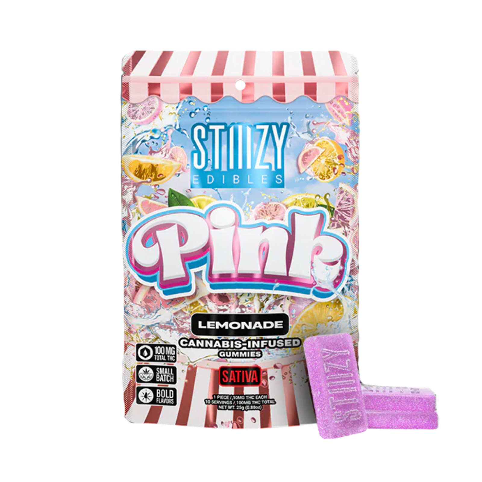 Lemonade Pink (S) | 10mg 10pk Fast Acting Nano Enhanced Gummies | Stiiizy