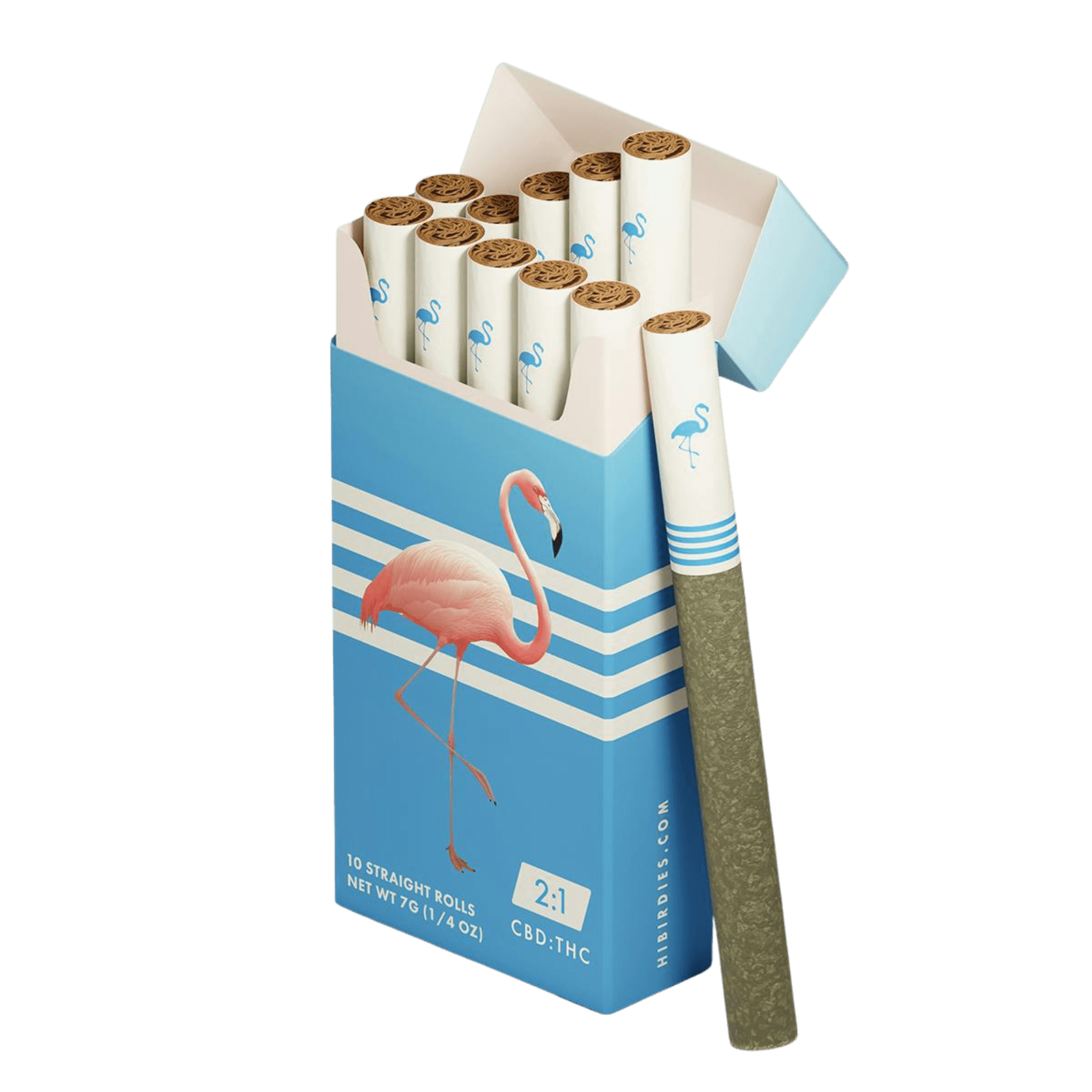 Light High CBD | 0.7g 10pk 2:1 CBD:THC Preroll | Birdies