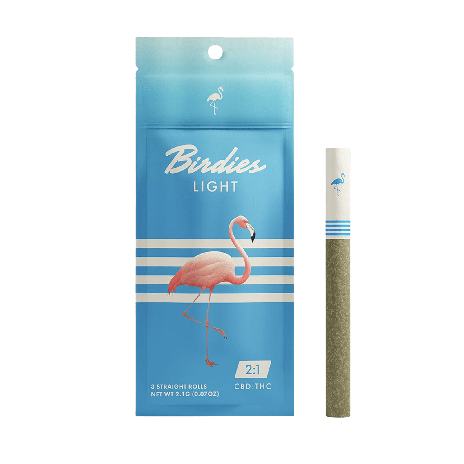 Light High CBD | 0.7g 3pk 2:1 CBD:THC Preroll | Birdies