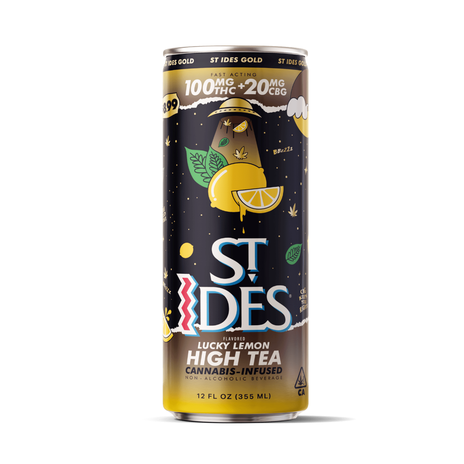 Lucky Lemon  (Single) | 12oz 100mg THC + 20mg CBG High Tea | St Ides