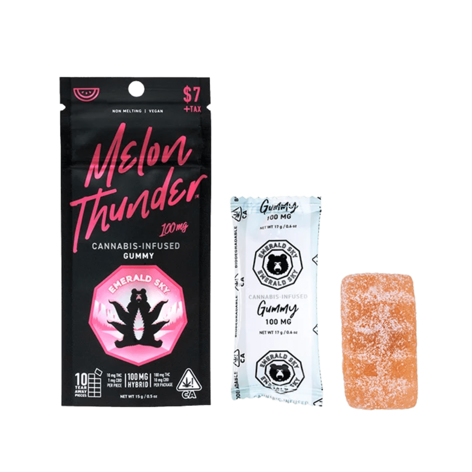 Melon Thunder (H) | 100mg Single Gummy | Emerald Sky